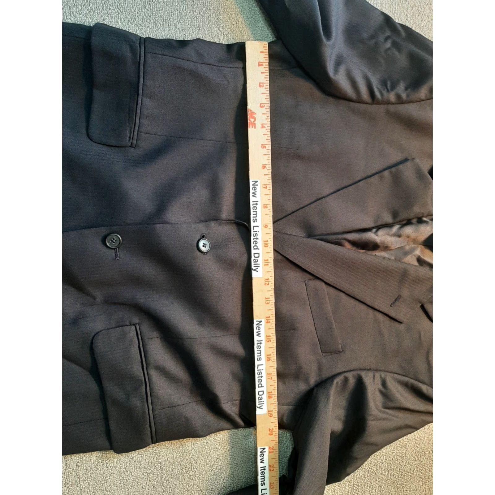 Vintage J. Ferrar Blazer Size 40R Men’s Black Wool Single-Breasted Notch Lapel Modern Classic Computer-Printed? Size 40R - 3 Thumbnail
