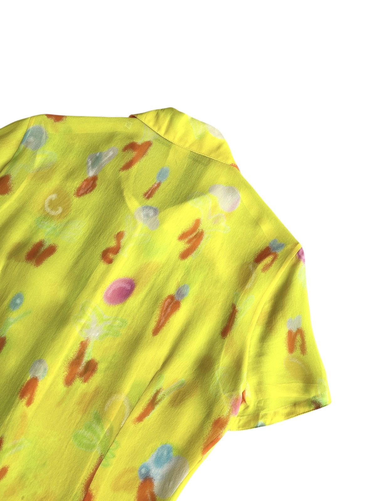 Versace SS1996 Gianni Versace Neon Yellow Spray Paint Silk Blouse Size S / US 4 / IT 40 - 8 Thumbnail