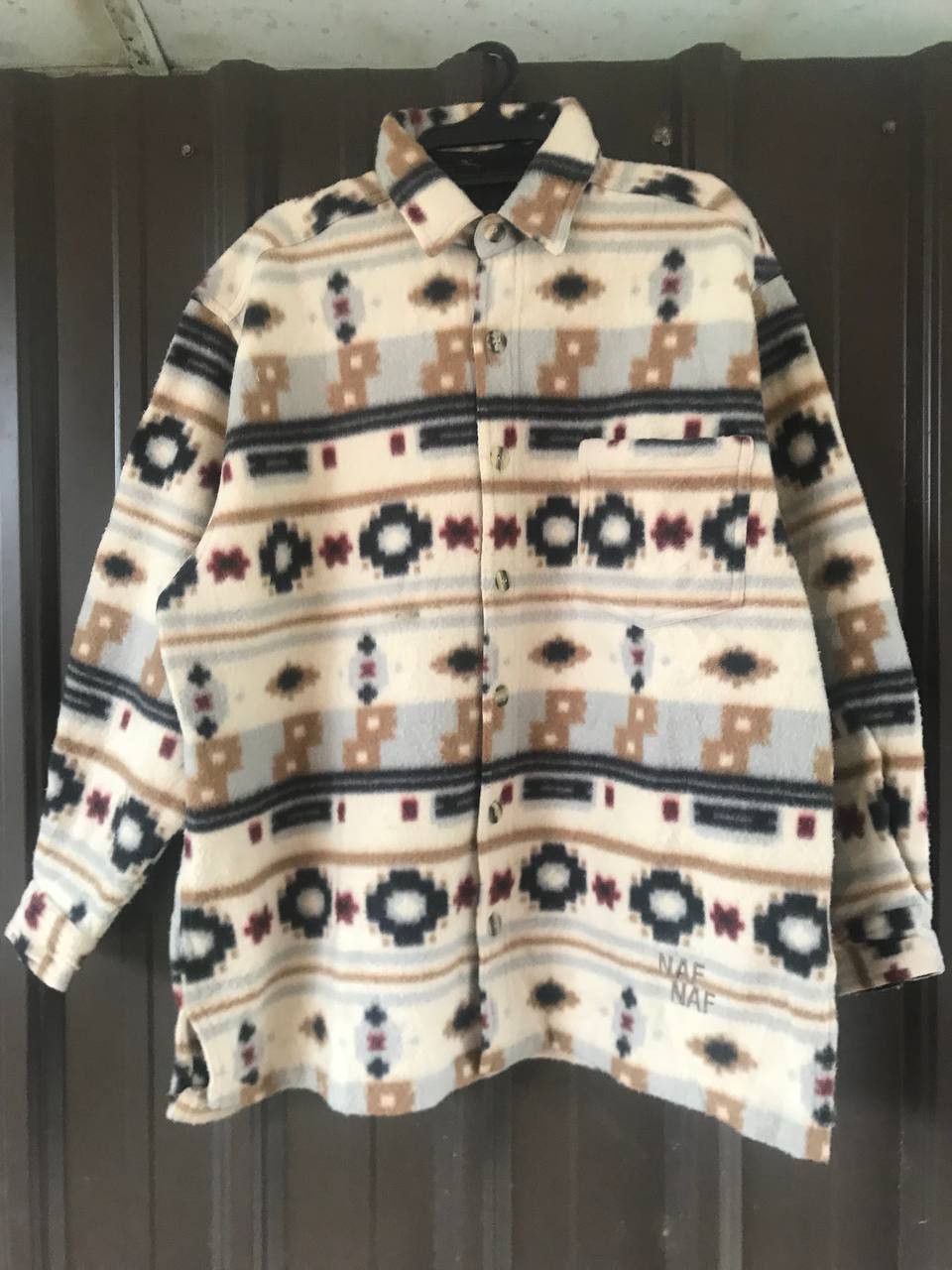 Japanese Brand × Vintage Vintage Naf Naf Button Up Fleece Jacket Size US L / EU 52-54 / 3 - 1 Thumbnail