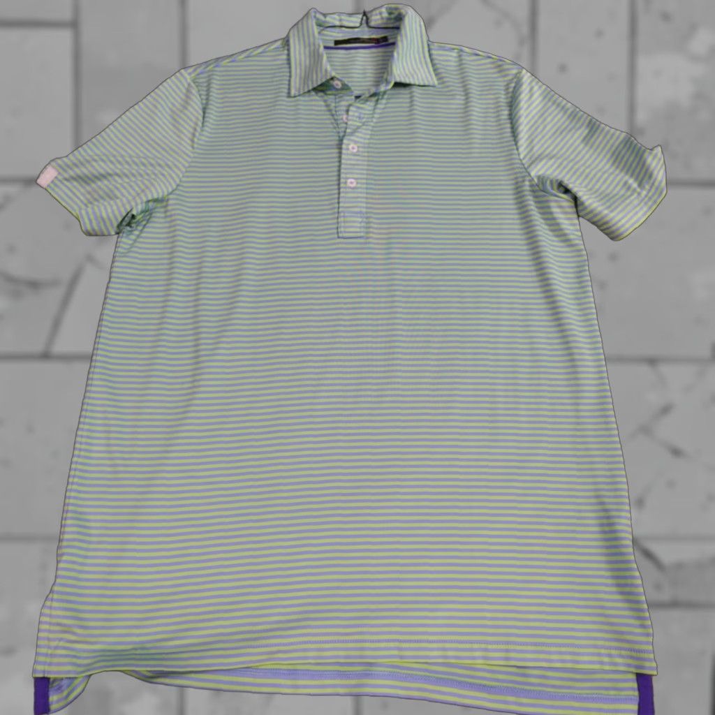 Vintage RLX Polo Shirt L Golf Striped Performance Green Blue Men Polo Size US L / EU 52-54 / 3 - 1 Thumbnail