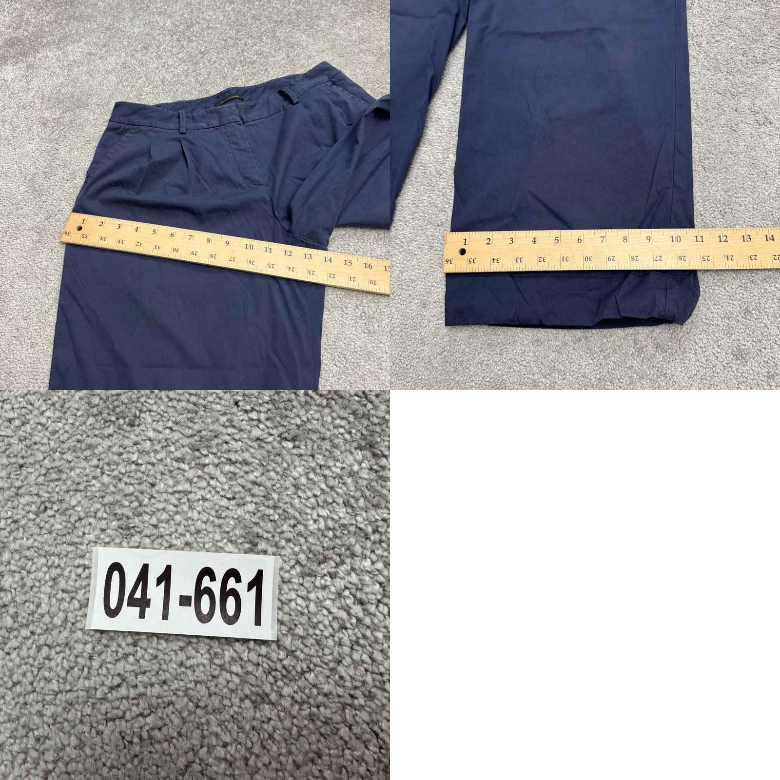 Elie Tahari Elie Tahari Wide Leg Cropped Pants Womens 14 Navy Blue Cuffed High Rise Vintage: No (adjusted to preserve constraints) Size 36" / US 14 / IT 50 - 10 Thumbnail