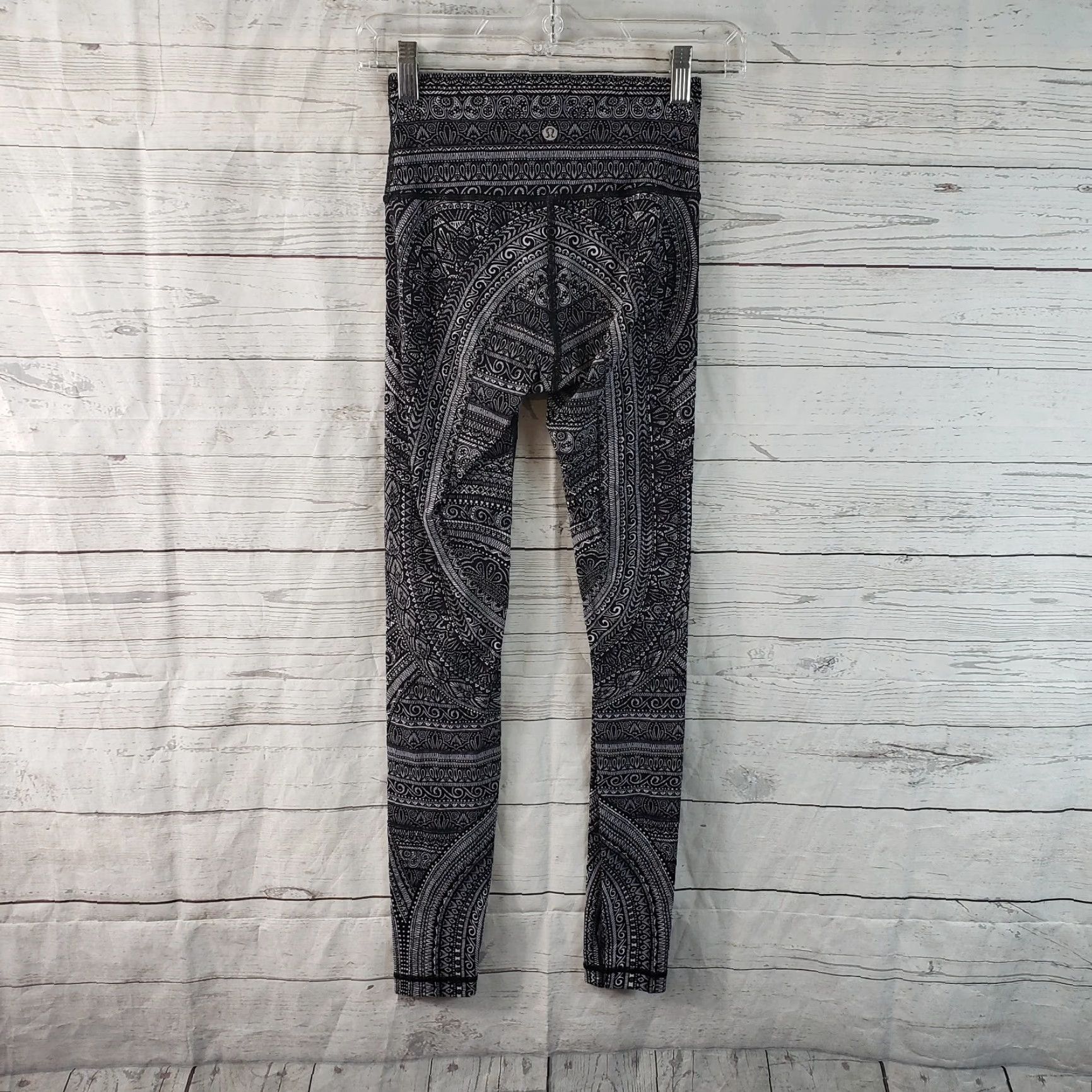 Lululemon Lululemon Wunder Under Hi Rise Tight Nulux Sz 4 Entwined Black Icey Grey Size ONE SIZE - 3 Thumbnail