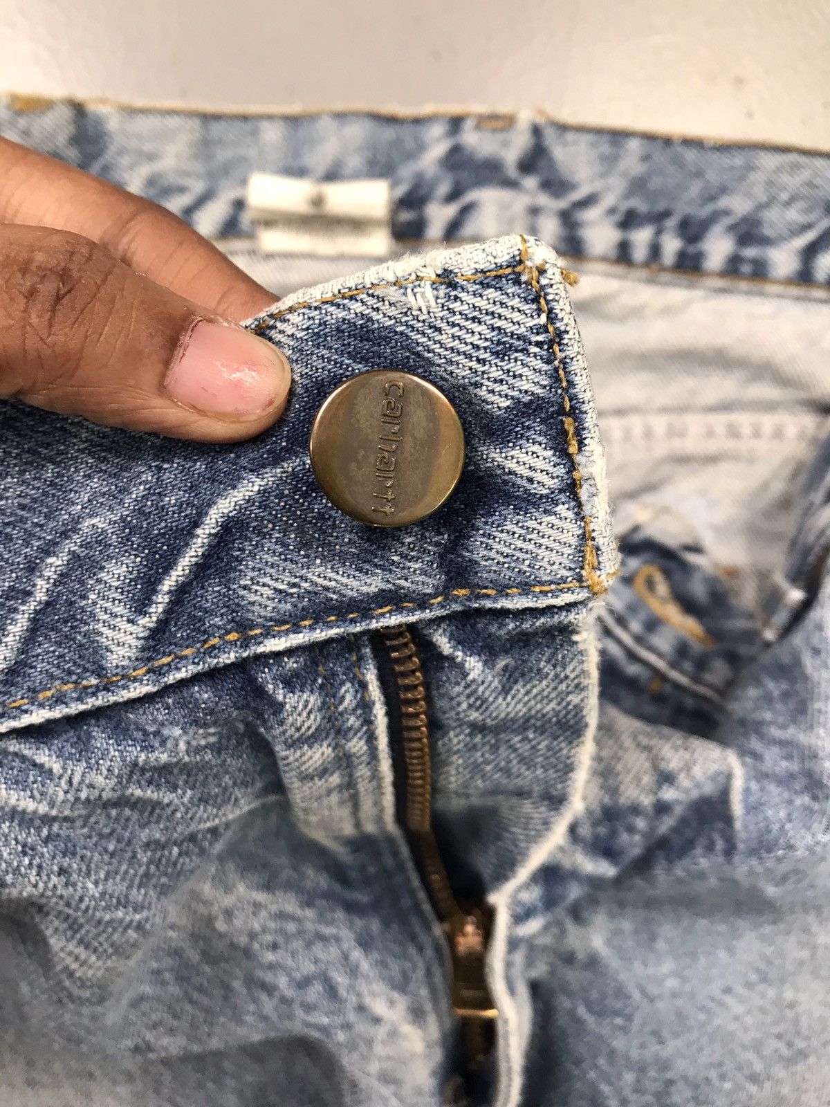 Carhartt 90s Vintage Carhartt B18 PRW distressed repaired denim Size US 34 / EU 50 - 14 Thumbnail
