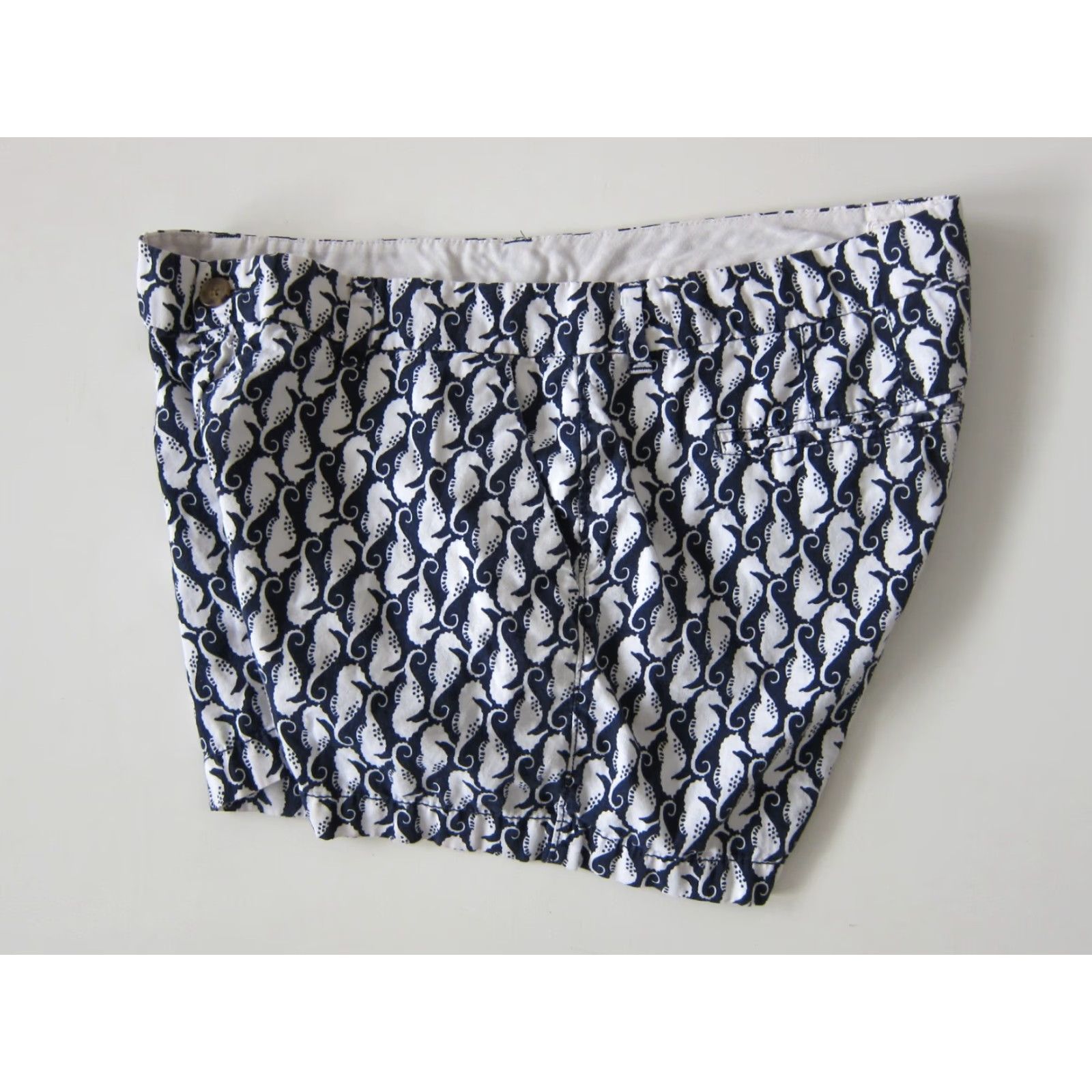 Old Navy Old Navy Women Short Chino Pocket Sea Horse Blue White 100% Cotton Size 12 Size 34" / US 12 / IT 48 - 5 Thumbnail