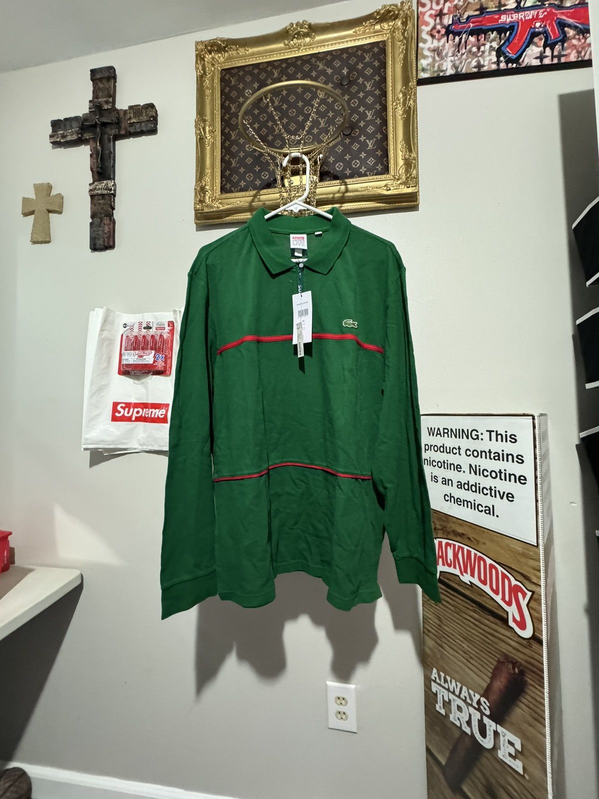 Lacoste × Supreme Supreme LACOSTE Pique Zip/Up Polo XL Green Size US XL / EU 56 / 4 - 9 Thumbnail