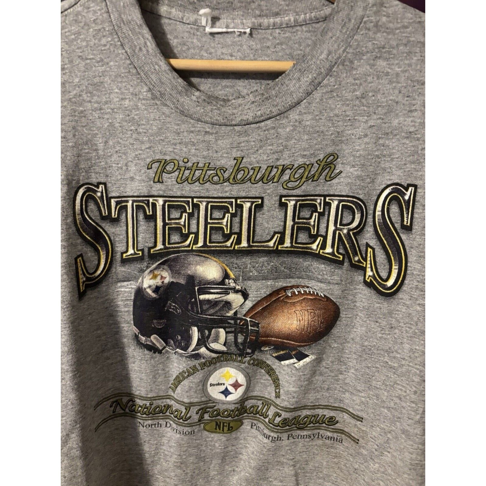 NFL vintage 90s pittsburgh steelers NFL football shirt grey Size US L / EU 52-54 / 3 - 4 Thumbnail