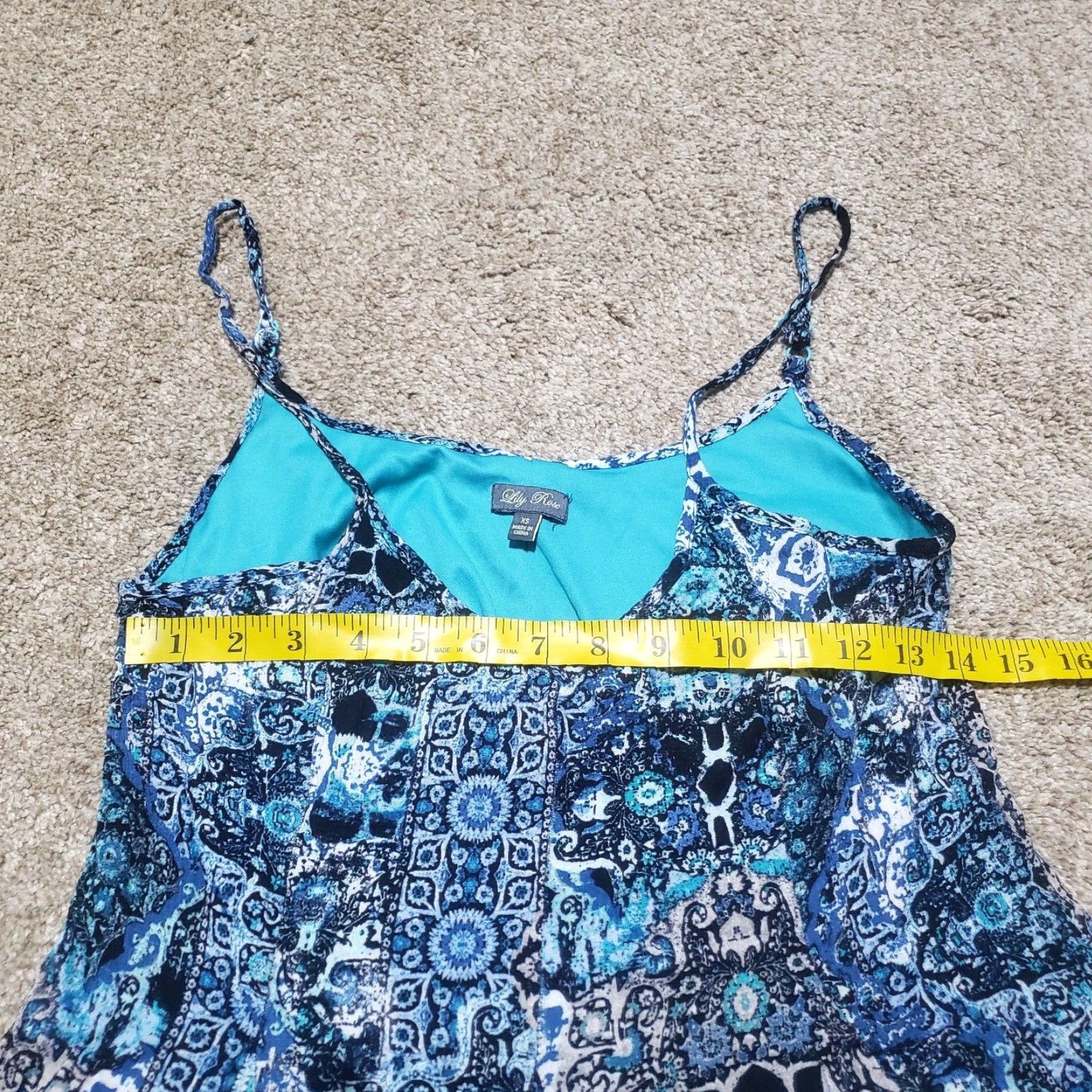 Vintage Lily Rose Blue Floral Dress Slip Sleeveless Strappy Adult Women's Size XS Size XS / US 0-2 / IT 36-38 - 4 Thumbnail
