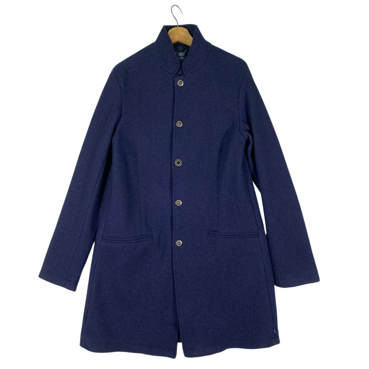 Armani Armani Jeans Snap Button Balmacaan Coat Size 50 Blue Colour Size US M / EU 48-50 / 2 - 3 Thumbnail