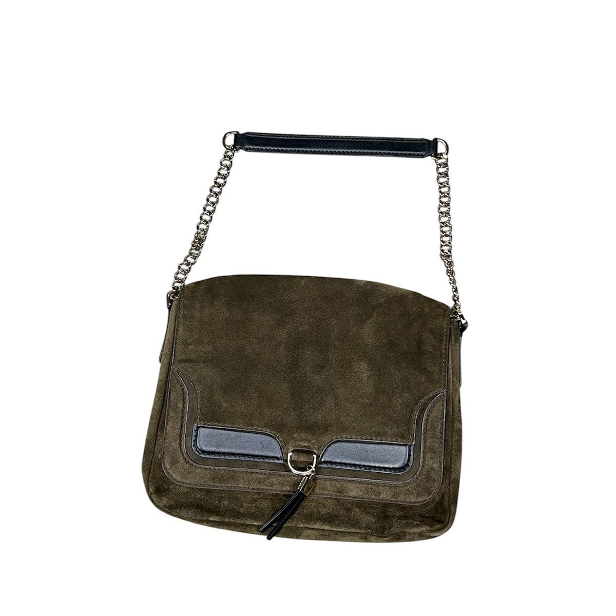 Hugo Boss Hugo Boss Victoria Suede & Leather Crossbody Bag Khaki Olive Size ONE SIZE - 5 Thumbnail