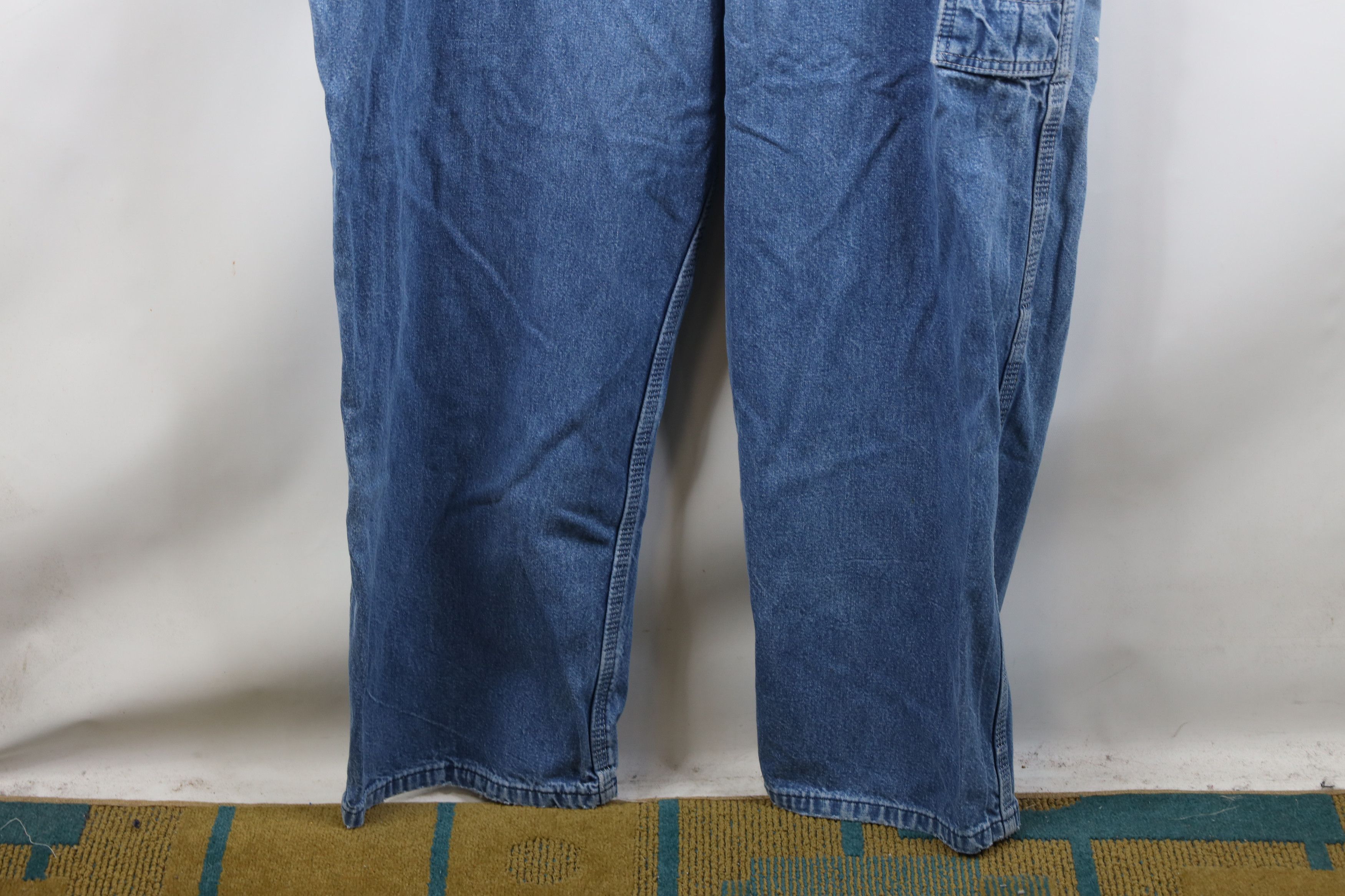 Vintage Vintage 90s Streetwear Thrashed Wide Leg Denim Overalls Size US 40 / EU 56 - 24 Thumbnail