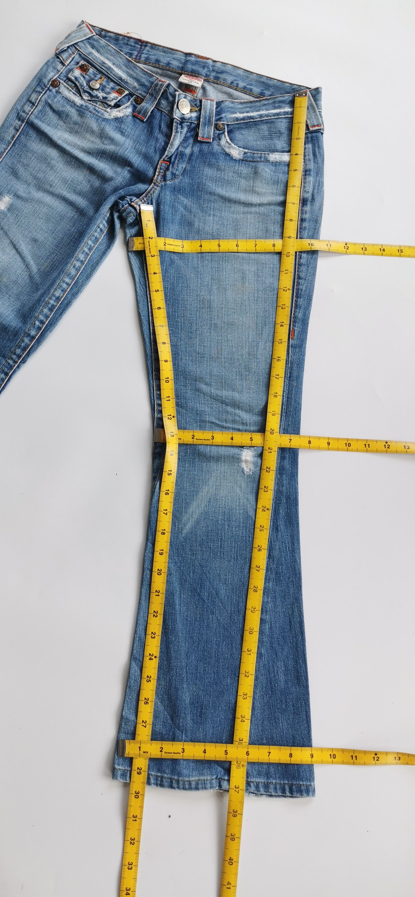 True Religion Vintage True Religion Joey Distress Low Rise Flare Jeans Size 29" - 5 Thumbnail