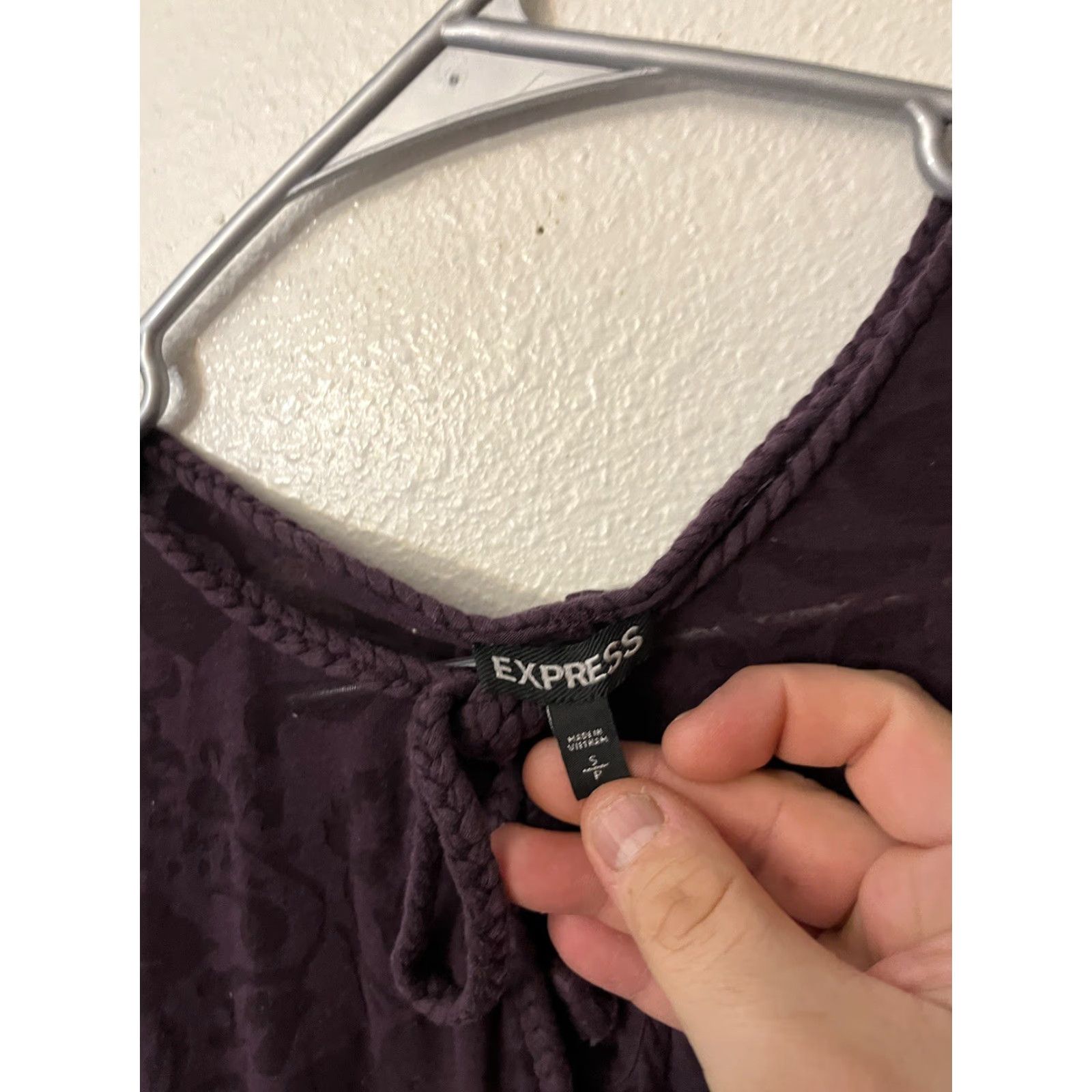 Express Express Purple Floral Burnout Top Blouse Batwing Sleeves XS Women's Shirt Size XS / US 0-2 / IT 36-38 - 4 Thumbnail
