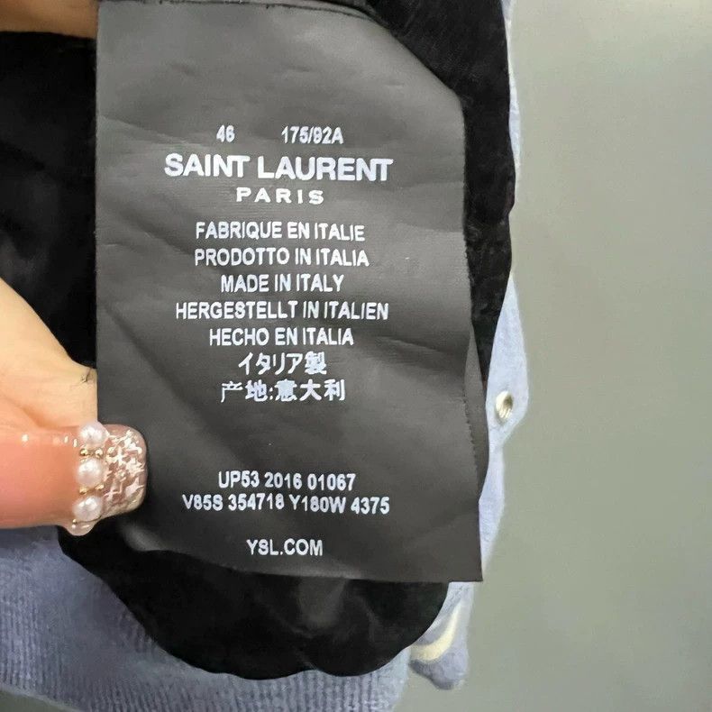 Saint Laurent Paris Saint Laurent Blue Baseball Jacket-2505 Size US S / EU 44-46 / 1 - 4 Thumbnail