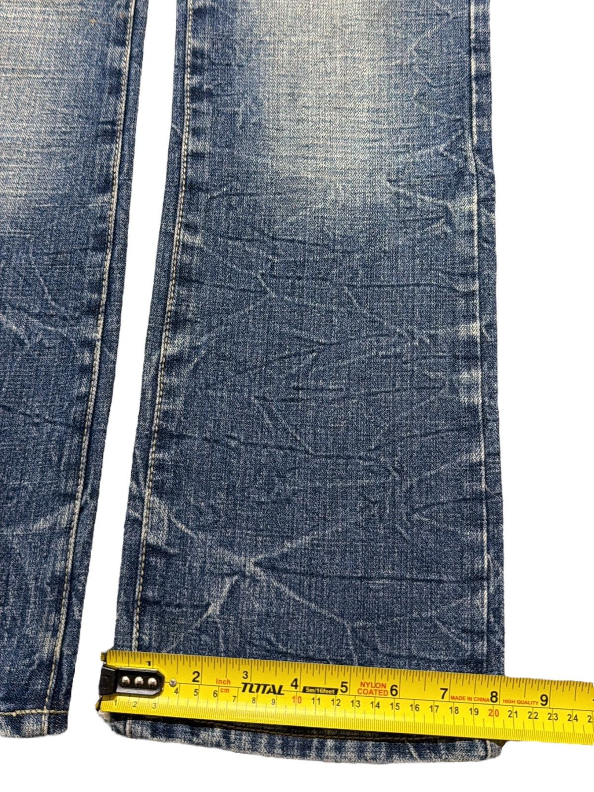 KMRii Vintage Japanese Brand Faded Thunder Wash Distress Loose Fit Size US 30 / EU 46 - 16 Thumbnail