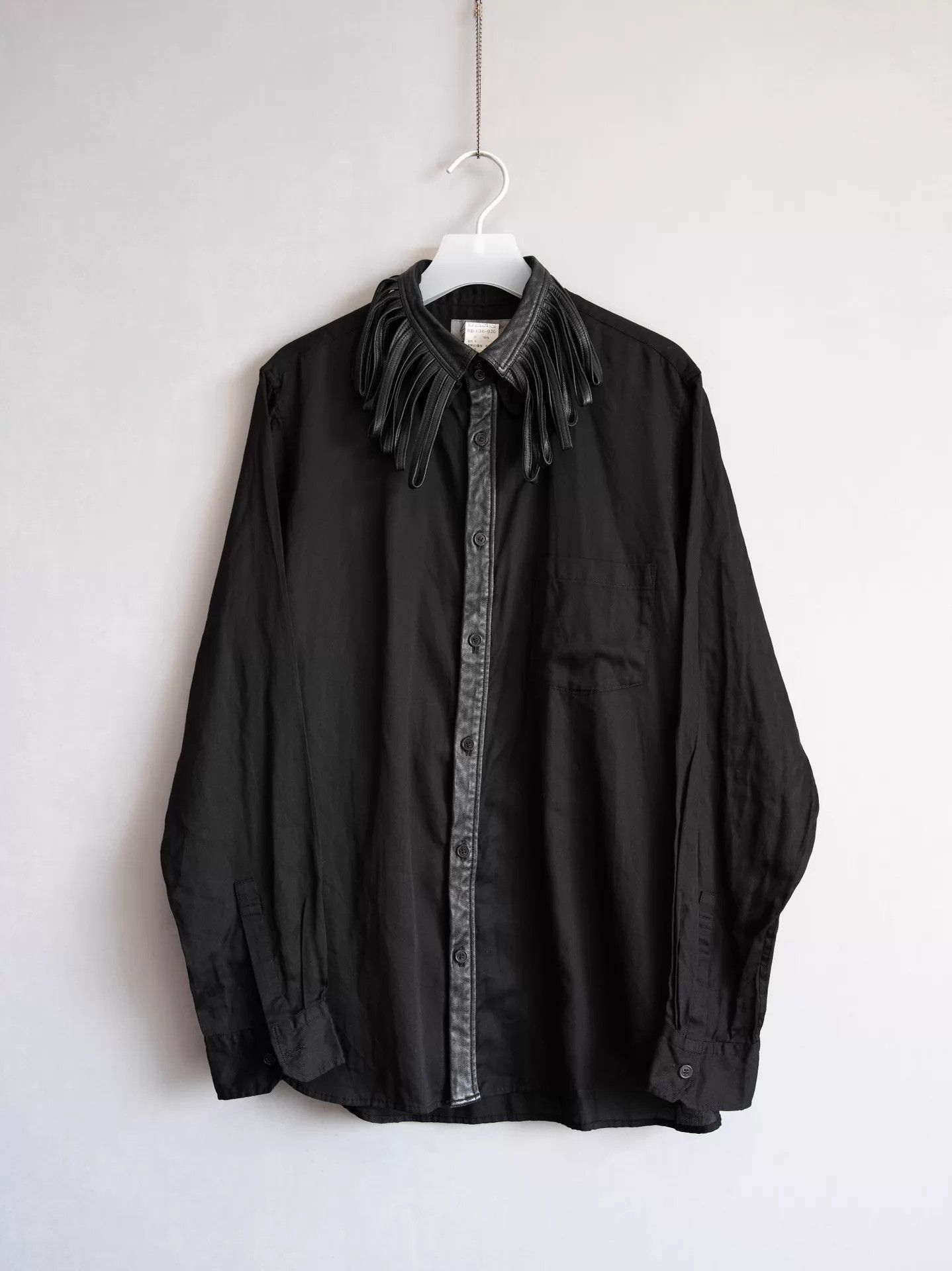 Yohji Yamamoto Yohji Yamamoto 06AW Fringe Ring Lambskin Shirt Black Size US S / EU 44-46 / 1 - 1 Thumbnail