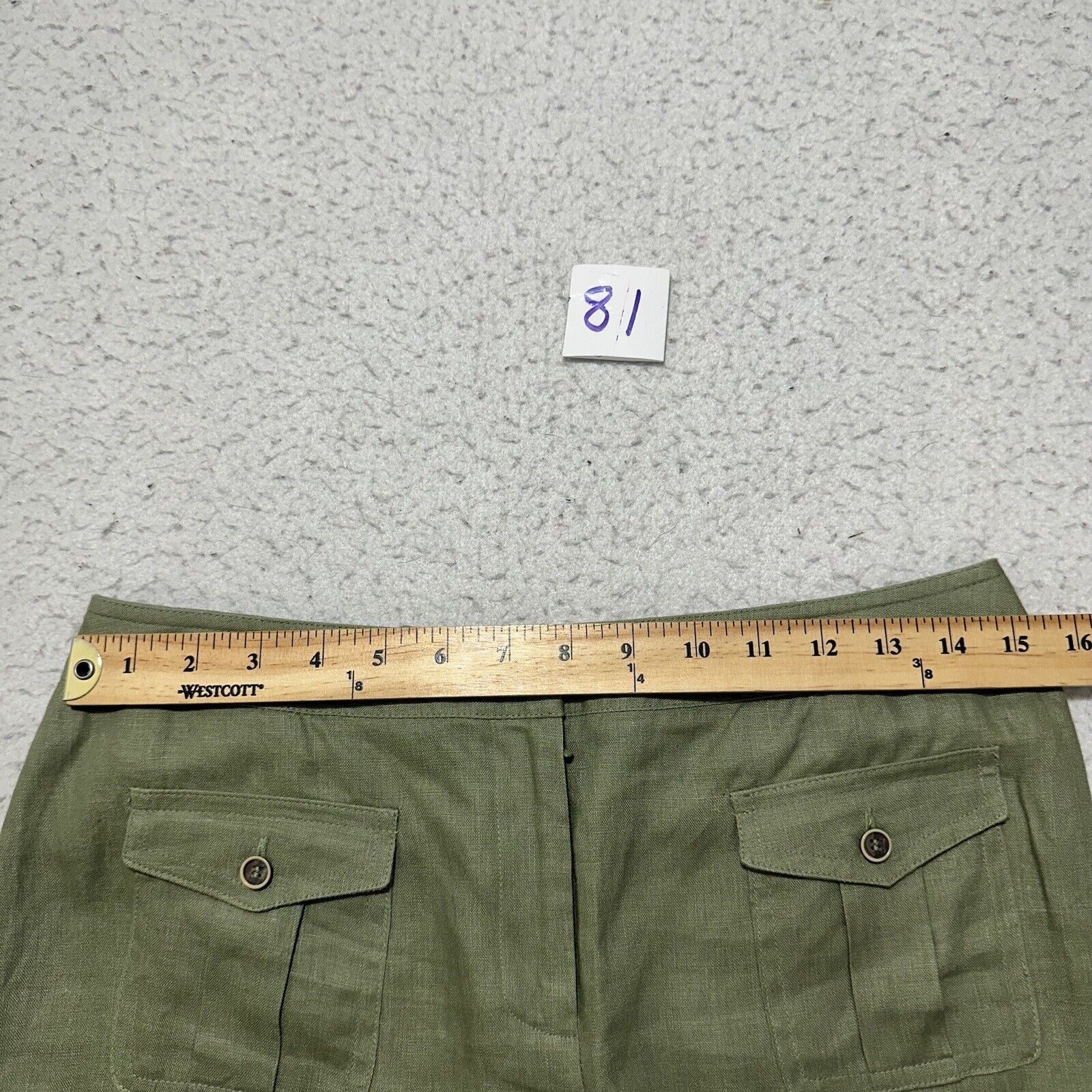 Other Style & Co 6 Pure Linen Green Straight Leg Capri Pants Size 28" / US 6 / IT 42 - 10 Thumbnail