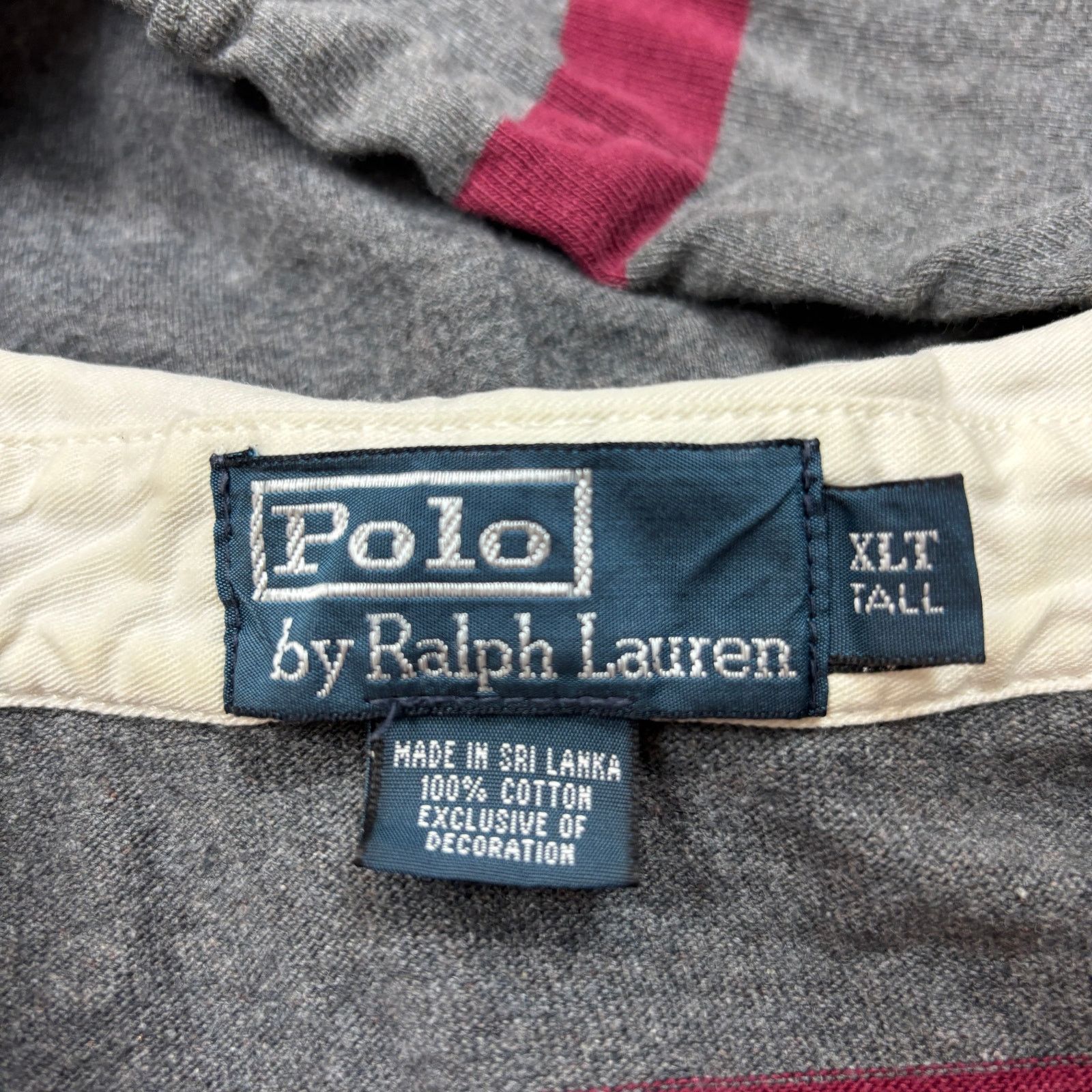 Polo Ralph Lauren × Vintage Vintage Polo Ralph Lauren Hooded Rugby Shirt Long Sleeve XLT Size US XL / EU 56 / 4 - 4 Thumbnail