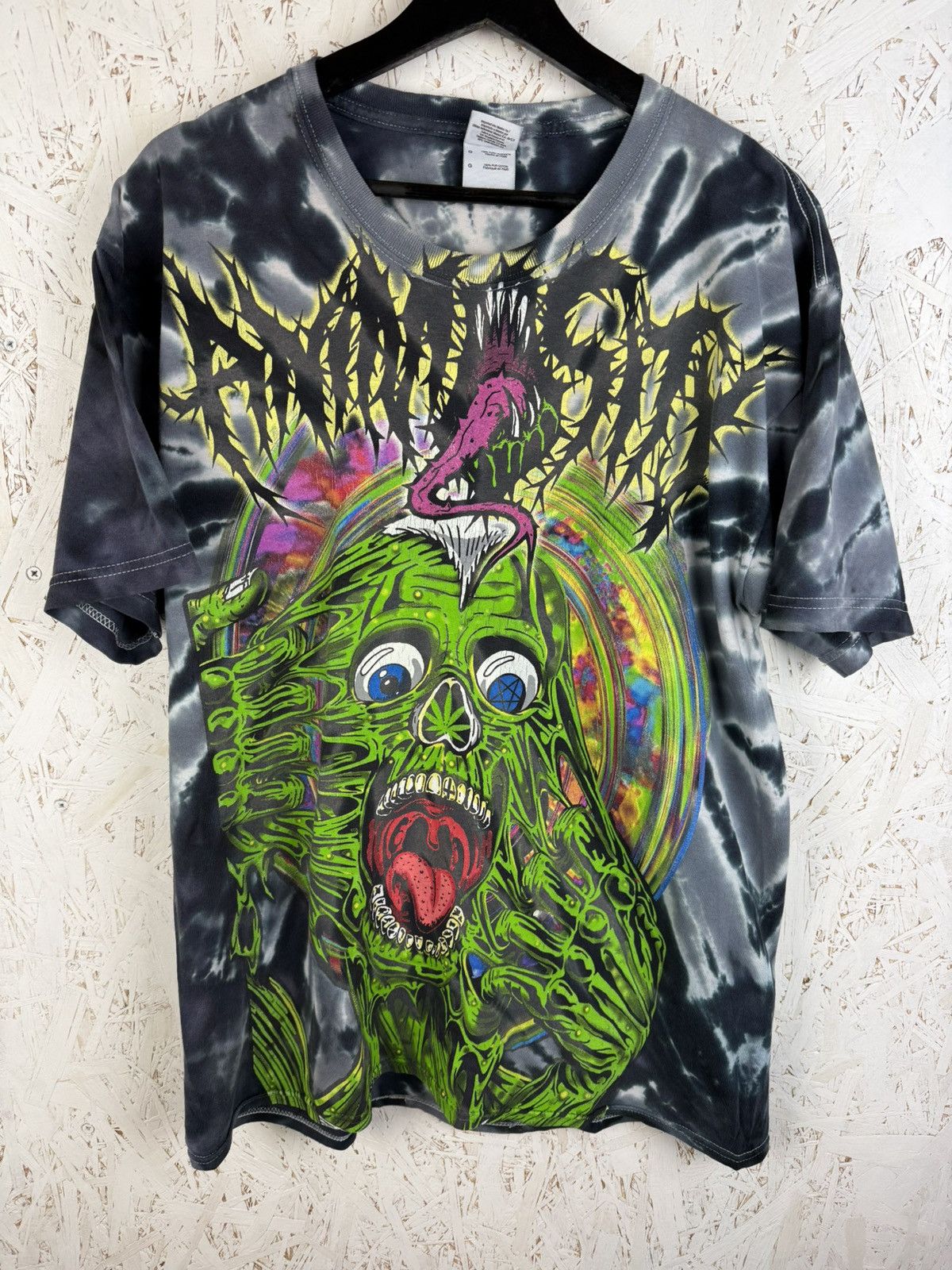 Band Tees 00s Animosity Death Metal Band Zombie AOP Overprint T-Shirt ...