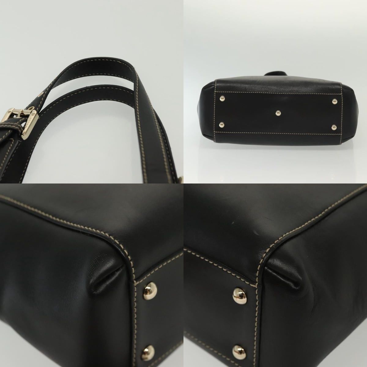 Gucci GUCCI Tote Bag Leather Gold Black Size ONE SIZE - 10 Thumbnail