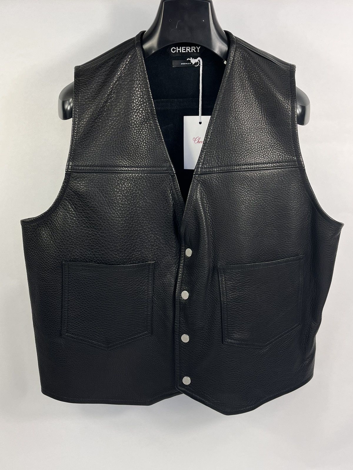Cherry LA LEATHER BIKER VEST Size US XL / EU 56 / 4 - 1 Thumbnail