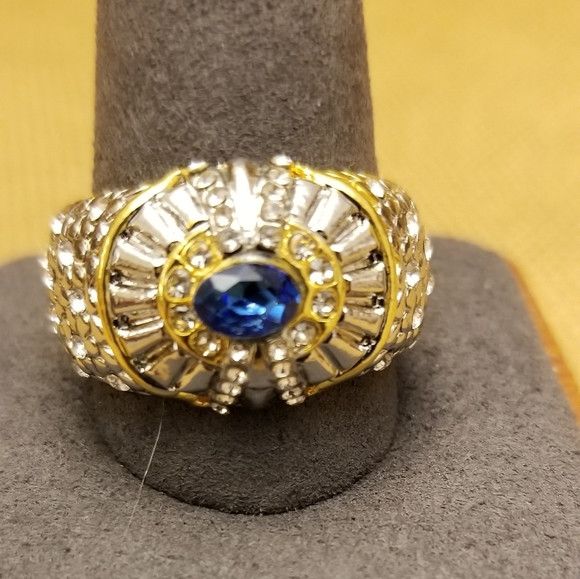 Other Mens ring blue safire look stone Size ONE SIZE - 2 Thumbnail