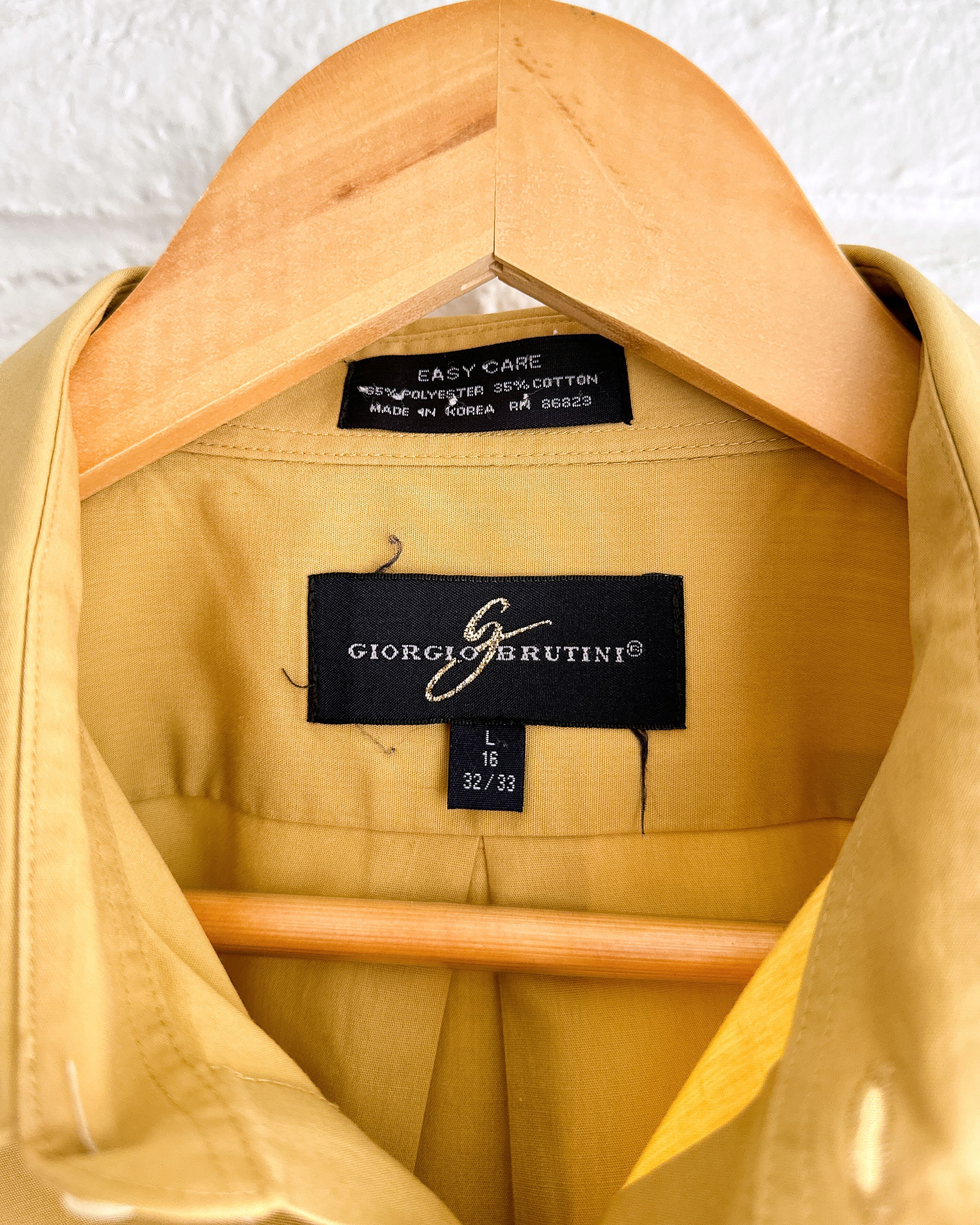 Vintage Vintage 80s Giorgio Brutini Button Up Shirt Gold Yellow L Size US L / EU 52-54 / 3 - 2 Thumbnail
