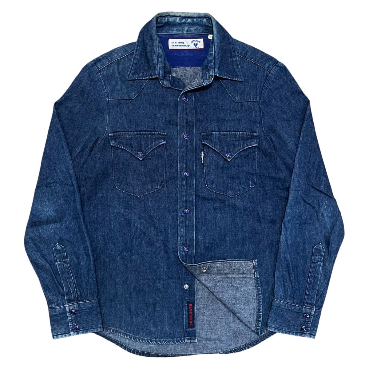 Blue Blue Japan × Japanese Brand Blue Blue Japan Snap Button Western Shirt Size US S / EU 44-46 / 1 - 1 Thumbnail