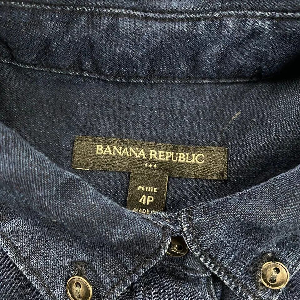 Banana Republic Banana Republic Dress Womens 4P Denim A-Line 100% Lyocell Size S / US 4 / IT 40 - 6 Thumbnail