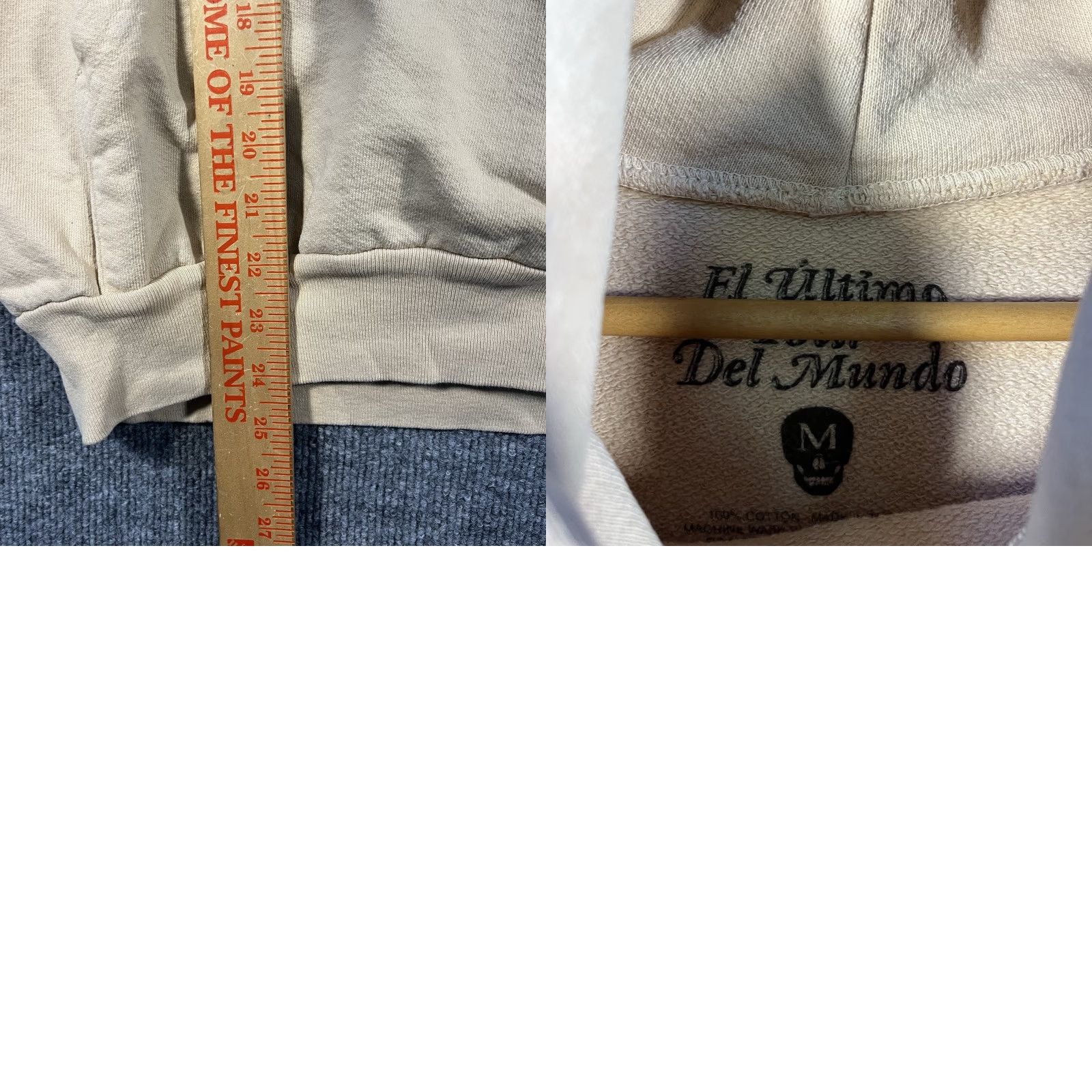 Vintage Bad Bunny El Ultimo Tour Del Mundo Unisex Hoodie Adult Medium Skull Merch Beige Size US M / EU 48-50 / 2 - 8 Thumbnail