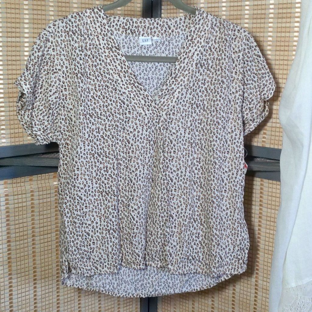 Gap Gap Leopard Print V Neck Blouse Size S / US 4 / IT 40 - 1 Thumbnail