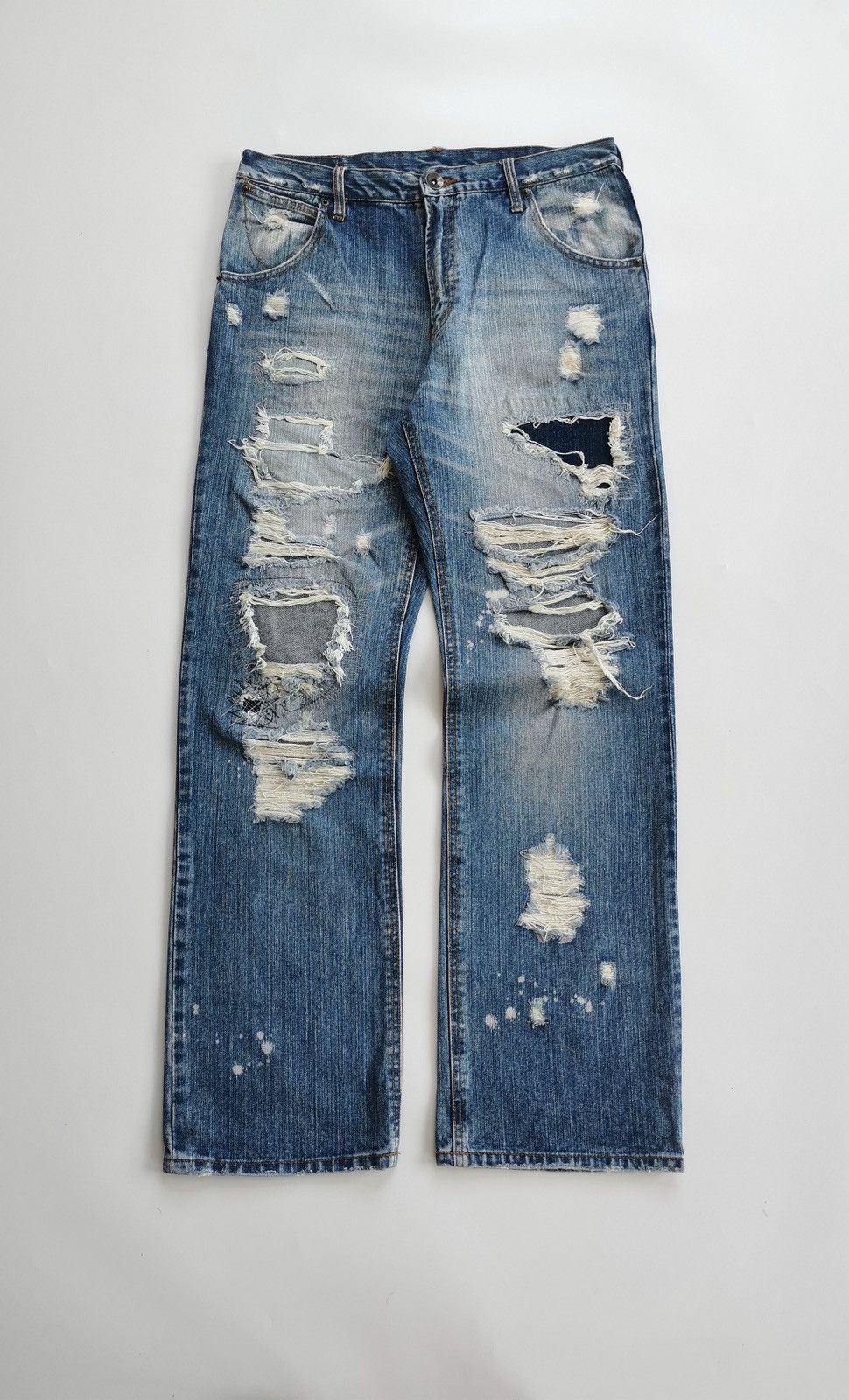 Kapital Edge G-Land Boro Patchwork Destroyed Denim Jeans Size US 30 / EU 46 - 4 Thumbnail