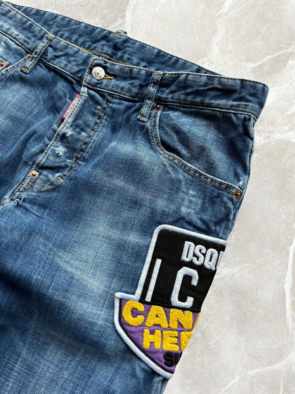 Dsquared2 × Vintage Dsquared2 Tidy Biker Big Logo Embroidered Denim pants jean Size US 34 / EU 50 - 10 Thumbnail