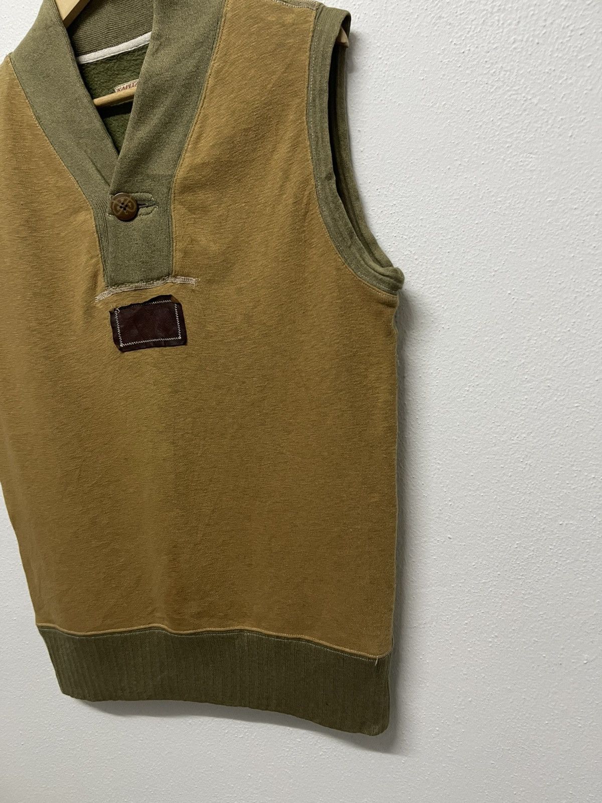 Kapital 90s KAPITAL COTTON MIX COWHIDE LEATHER COTTON VEST RARE Size US M / EU 48-50 / 2 - 4 Thumbnail