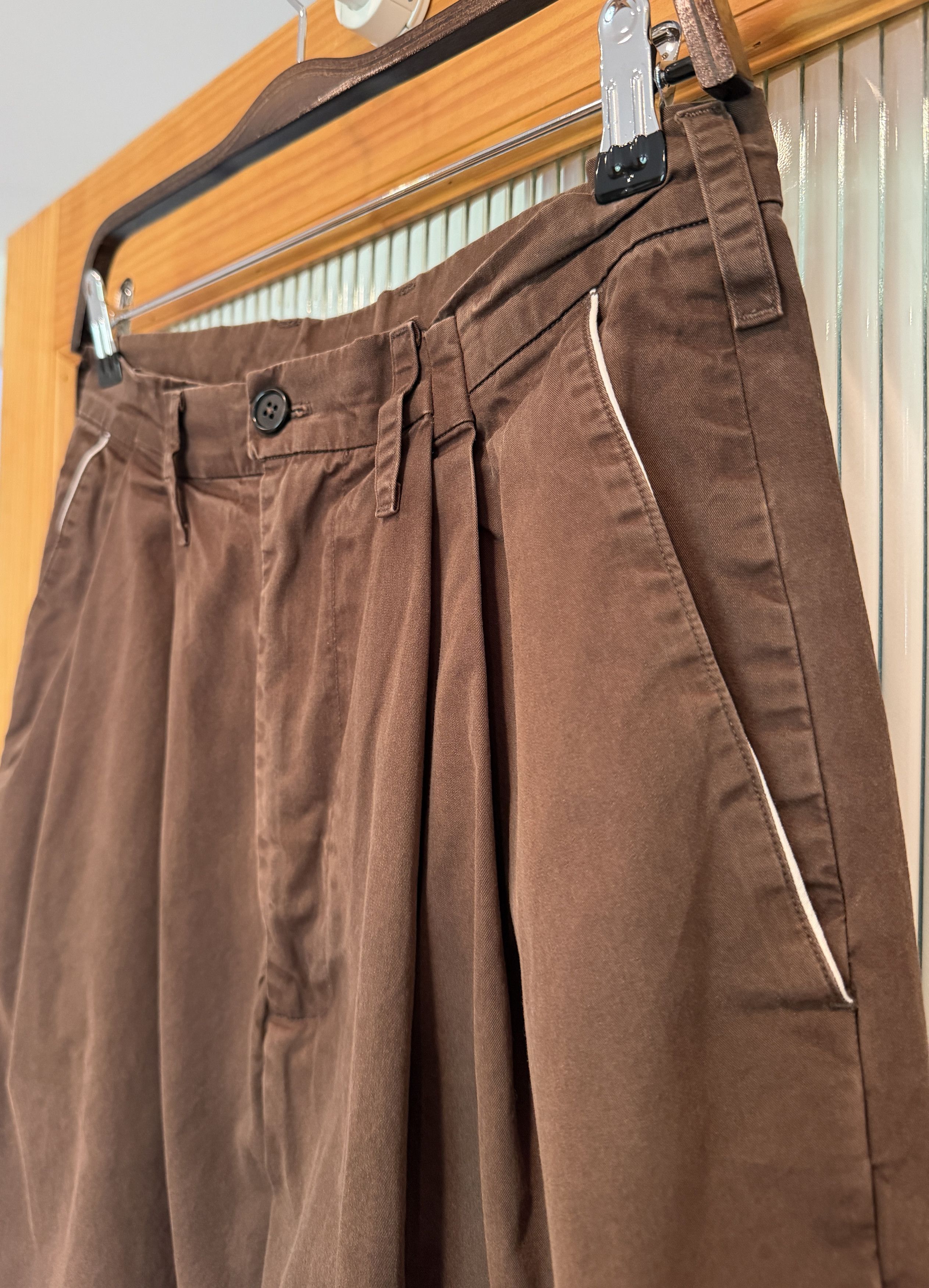 Camiel Fortgens Brown Cotton Twill Suit Pants Size US 30 / EU 46 - 2 Thumbnail