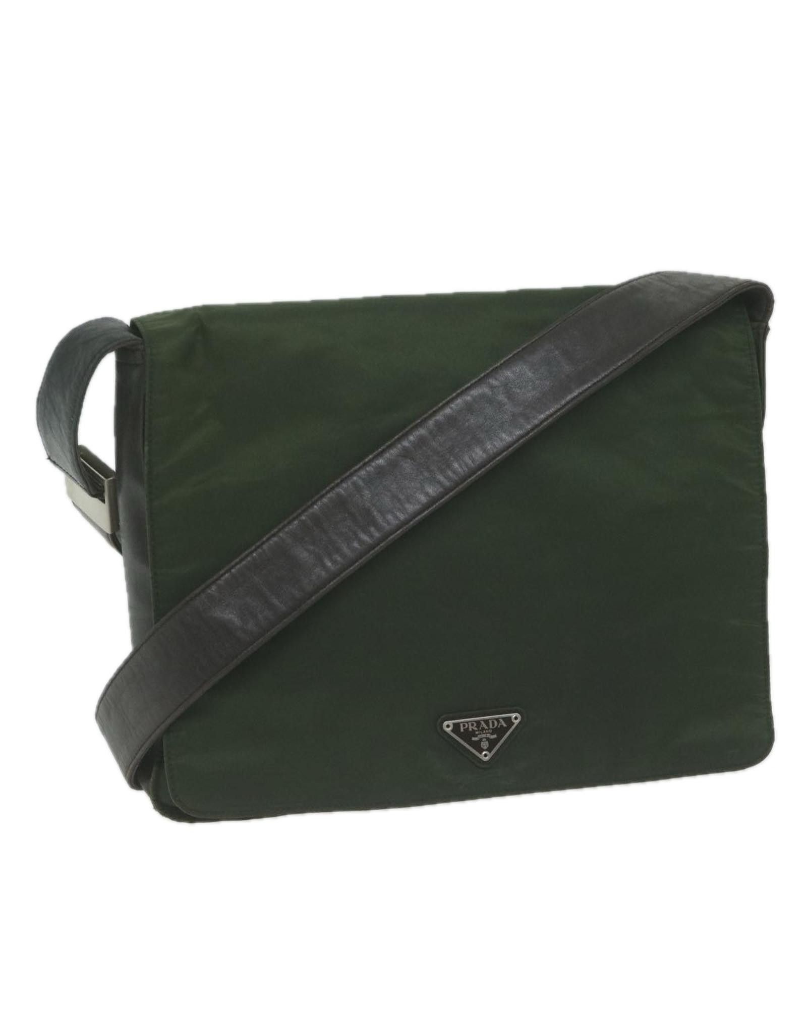 image of Khaki Synthetic Shoulder Bag By Prada, Women's
