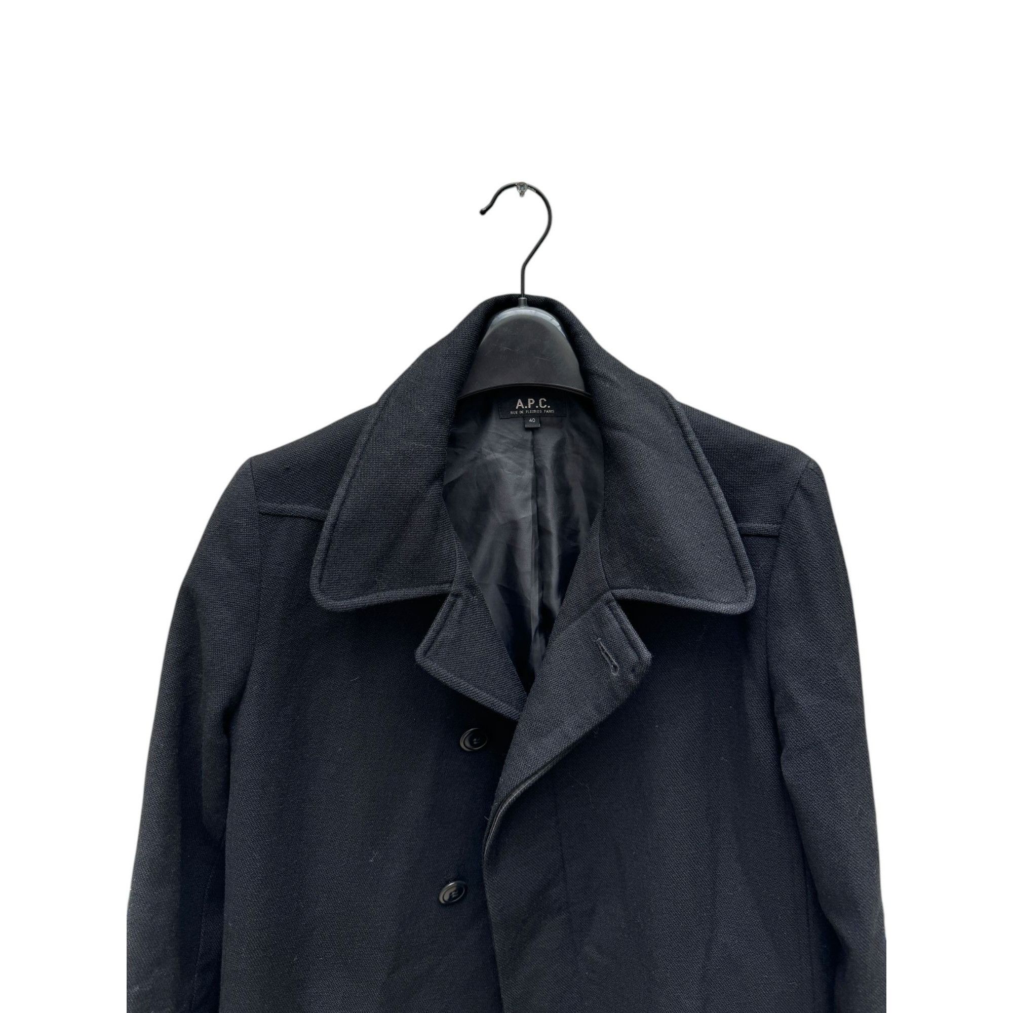 A.P.C. Black Wool Coat Size M / US 6-8 / IT 42-44 - 2 Thumbnail