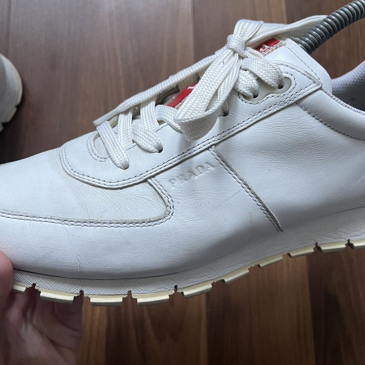 Prada Prada low-top sneakers white sneakers red label Size US 9 / EU 42 - 10 Thumbnail