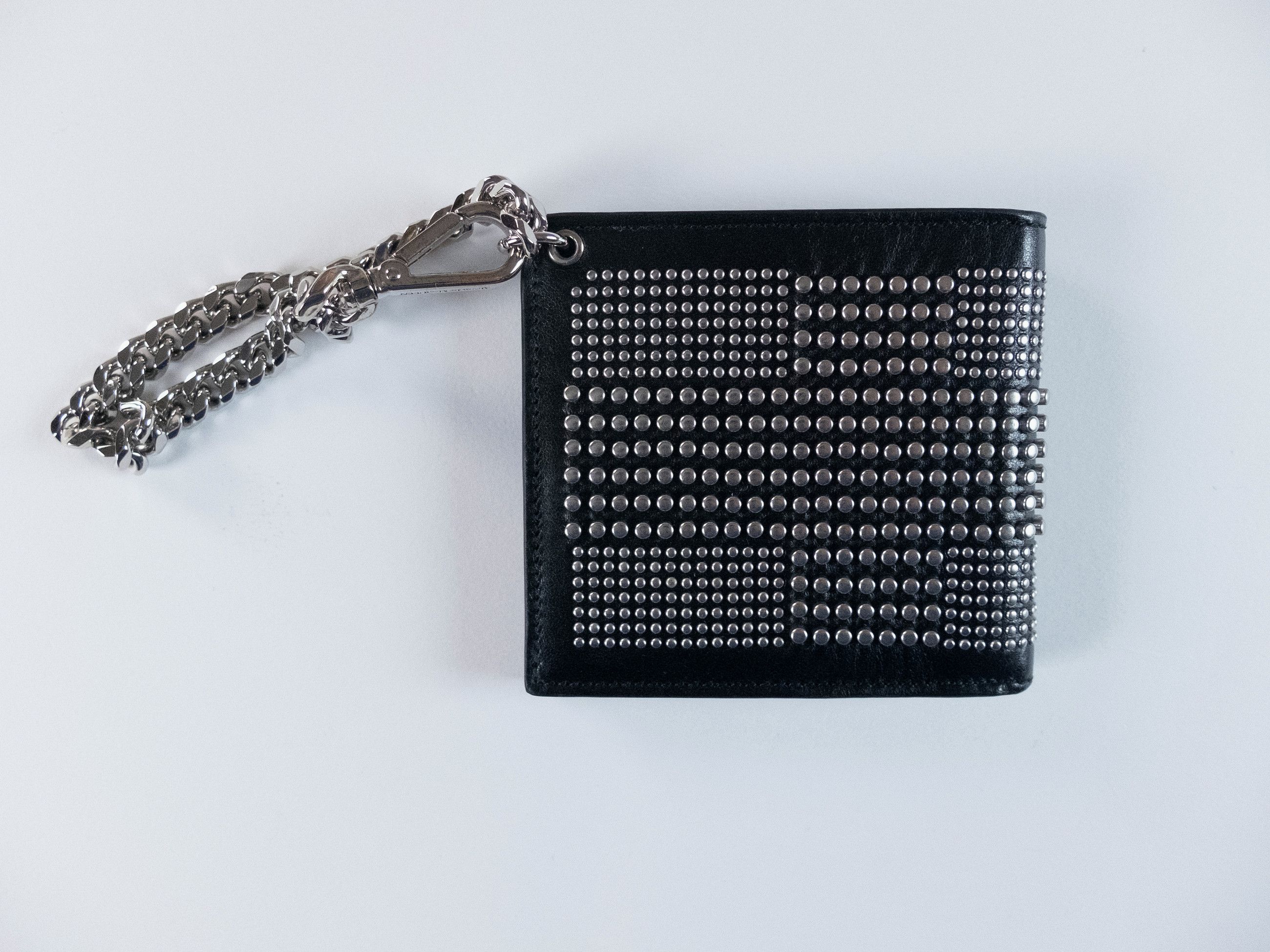 Alexander McQueen ALEXANDER MCQUEEN studded black leather wallet with chain q Size ONE SIZE - 4 Thumbnail