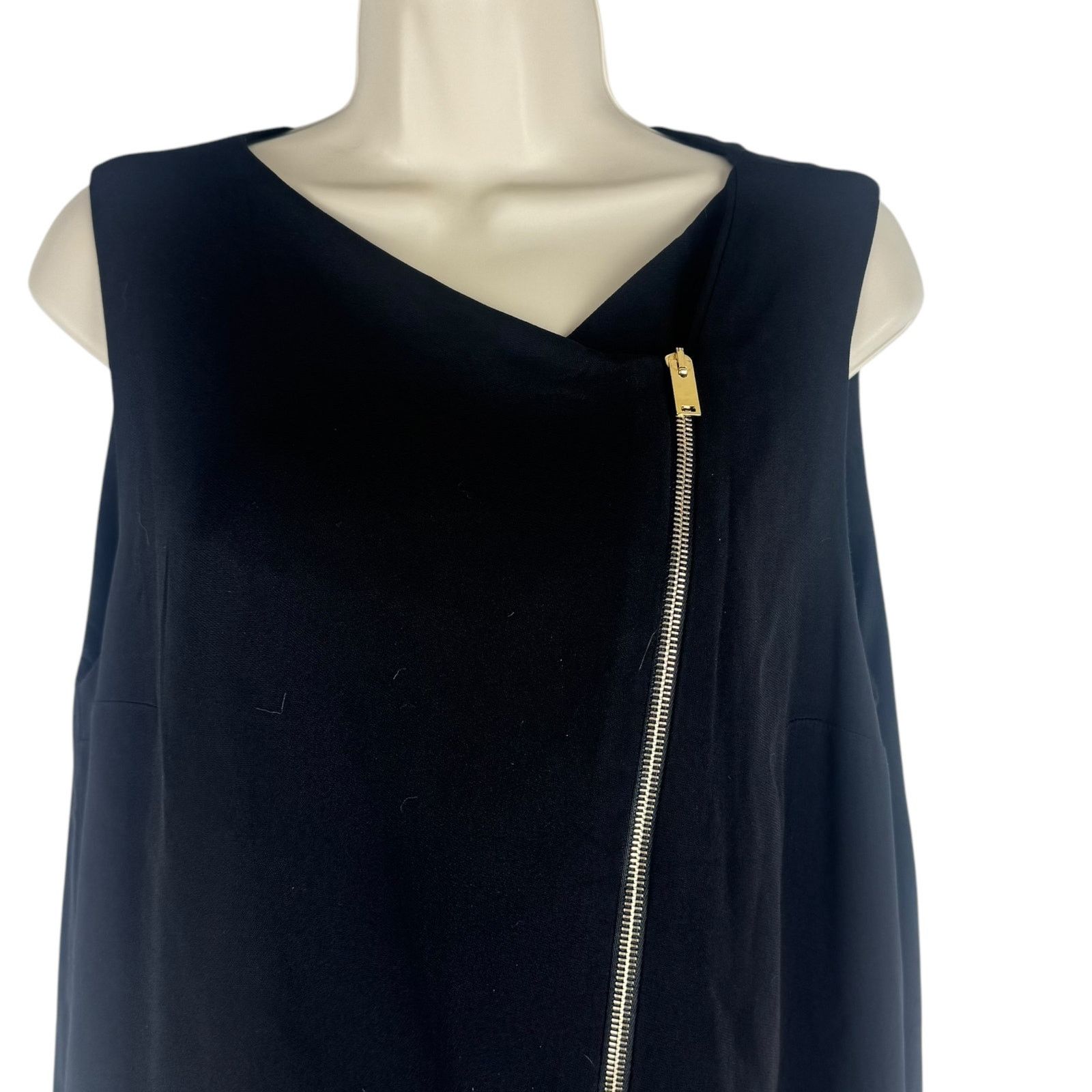 Stella McCartney New Stella Mccartney Asymmetric Dress Sleeveless Zip Black Size M / US 6-8 / IT 42-44 - 3 Thumbnail