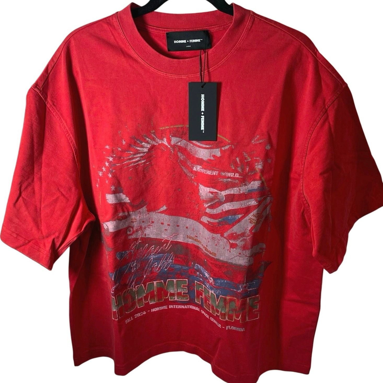 Homme + Femme La •NWT• Homme + Femme LA • Space Ship Tee in Red • Men’s L Size US L / EU 52-54 / 3 - 1 Thumbnail