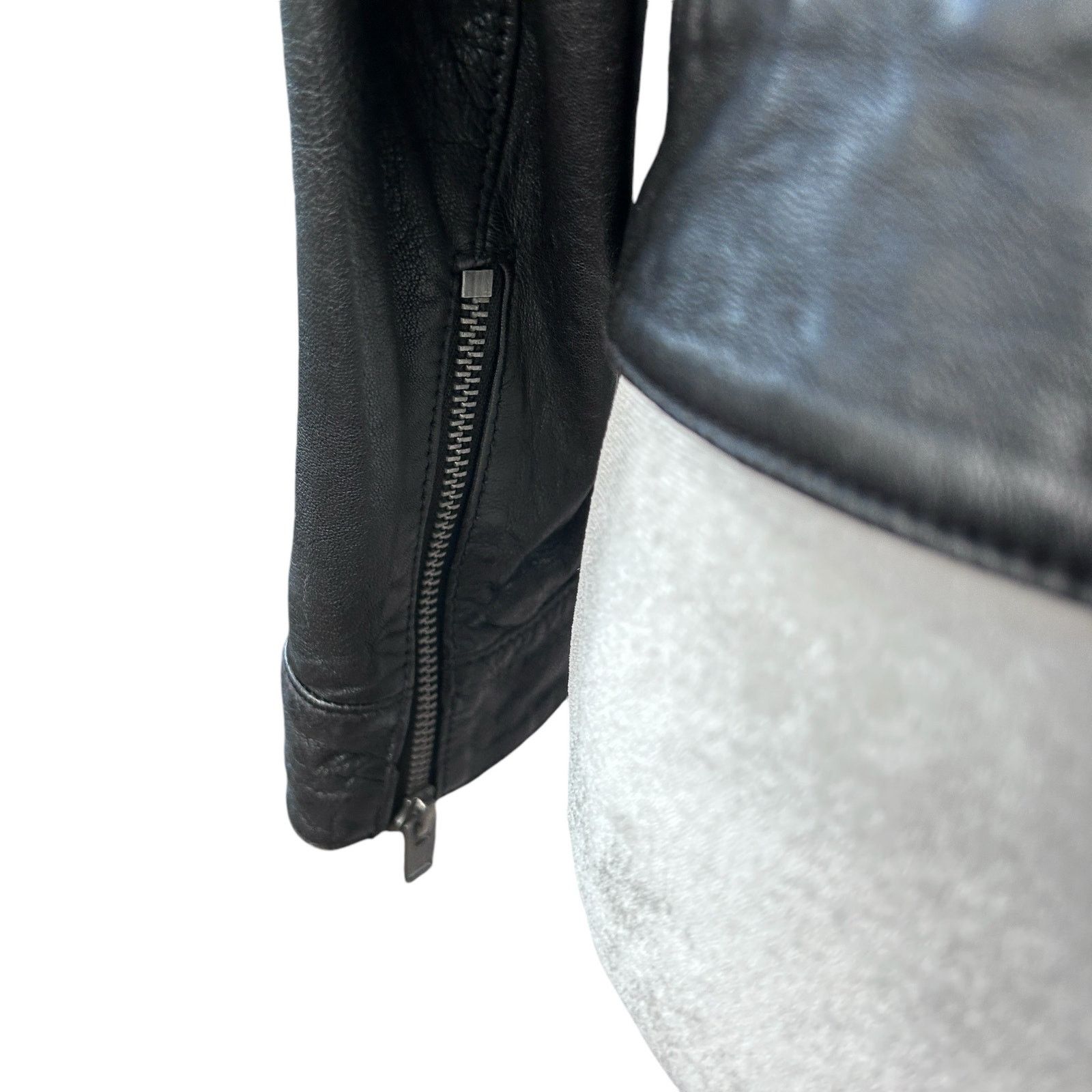 Lucky Brand Lucky Brand Womens XS Lamb Leather Jacket Black Moto Biker Size XS / US 0-2 / IT 36-38 - 8 Thumbnail