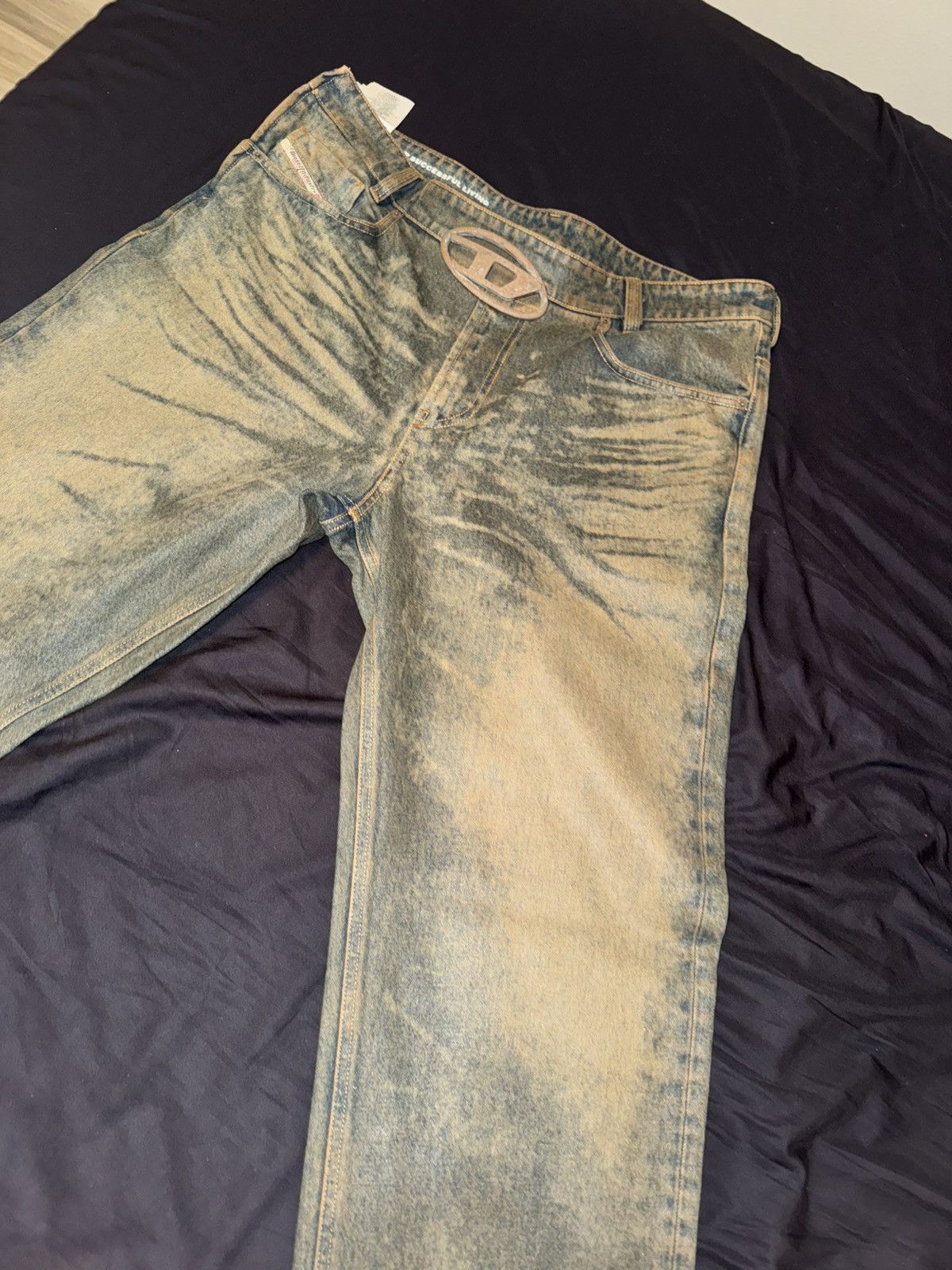 Diesel Diesel Industry Denim Acid wash Distressed Jeans Size US 36 / EU 52 - 3 Thumbnail