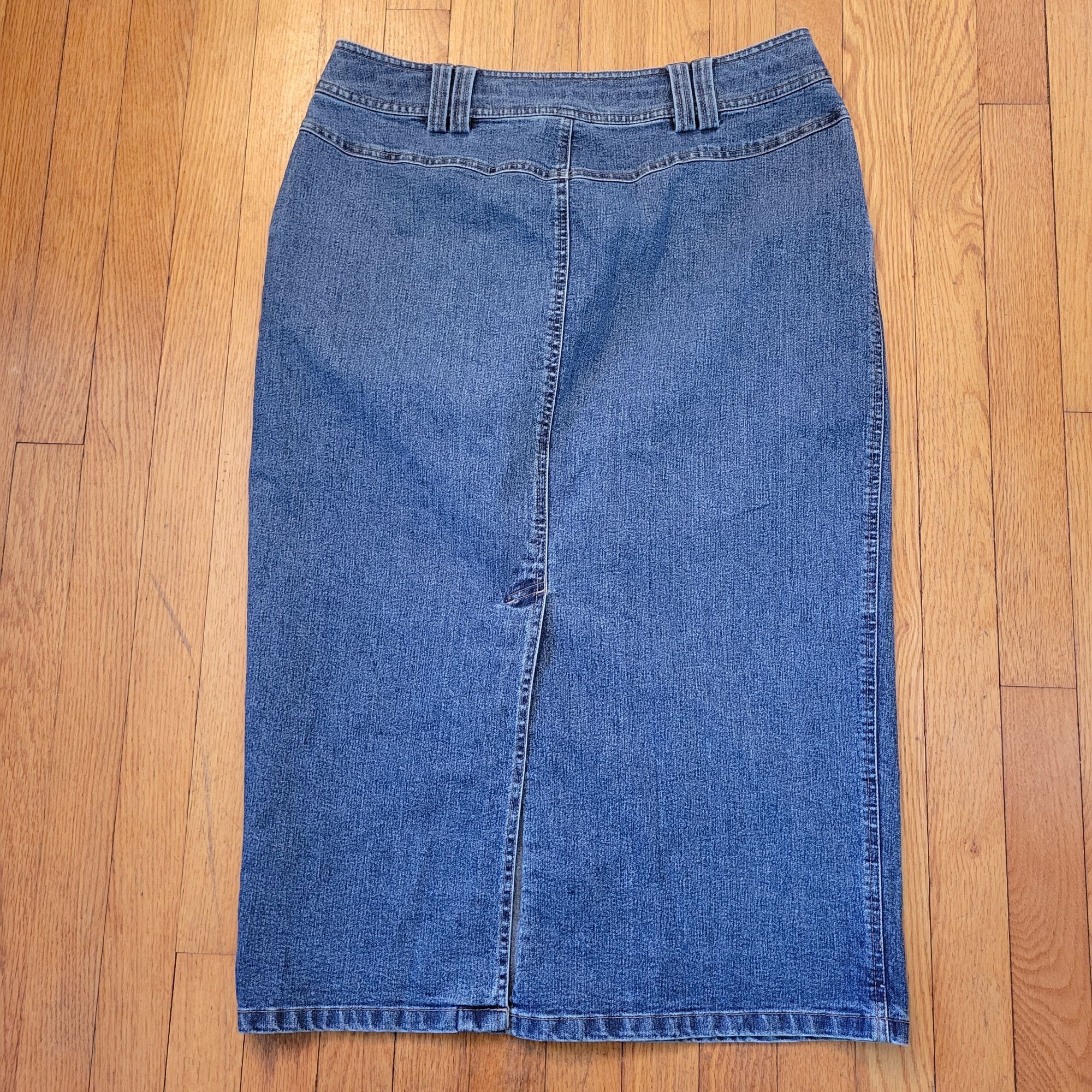 Duck Head Duck Head 14 Denim Blue Jean Skirt Back Slit Modest Church H Size 36" / US 14 / IT 50 - 4 Thumbnail