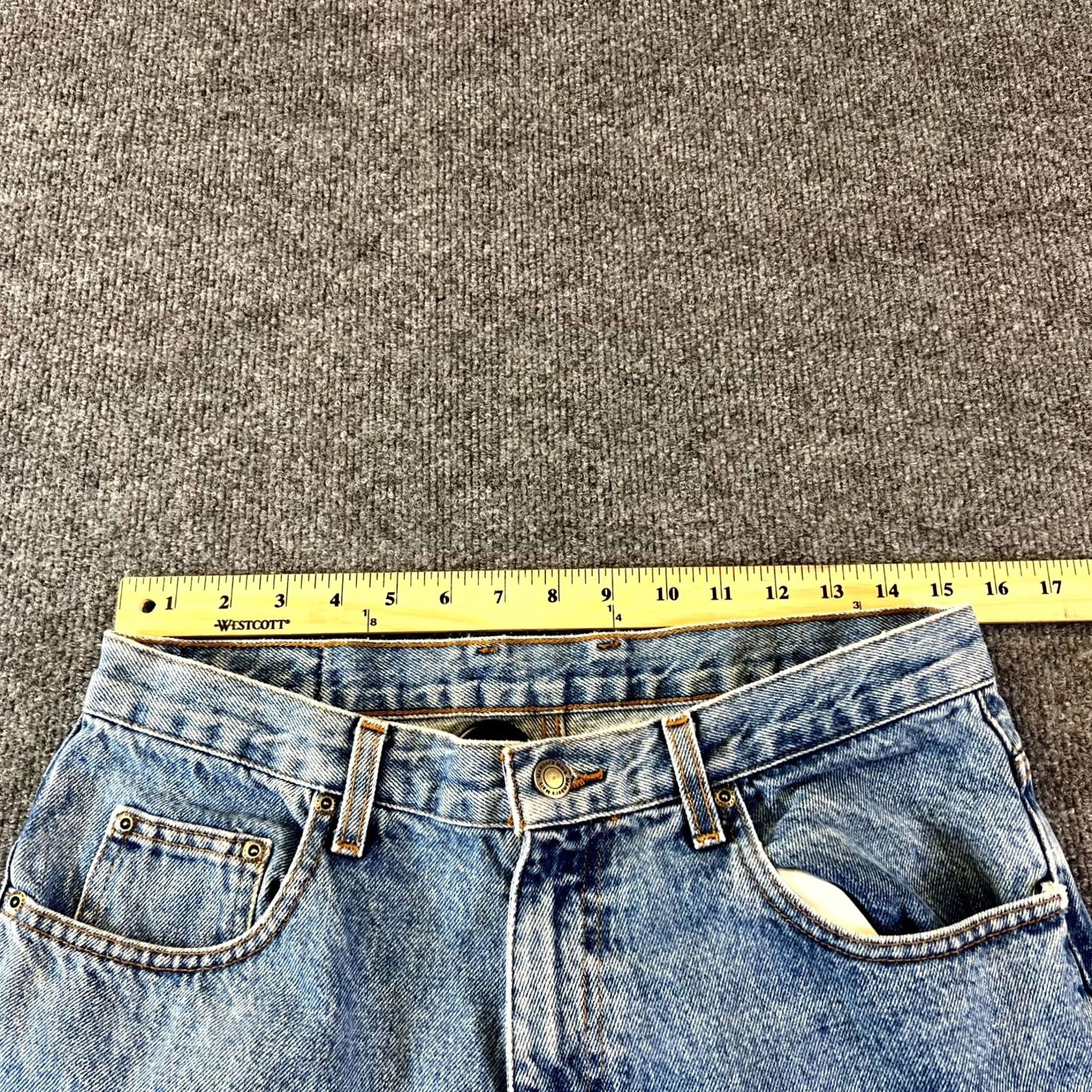 Vintage Members Mark Jeans - Classic Denim - 33x32 - Blue - Lightweight - Grunge Streetwear Size US 33 - 3 Thumbnail