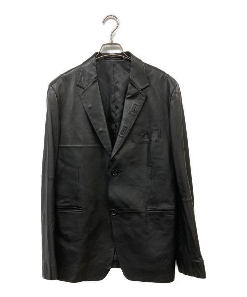image of Yohji Yamamoto Pour Homme 12Ss Leather 2B Tailored Jacket in Black, Men's (Size Medium)