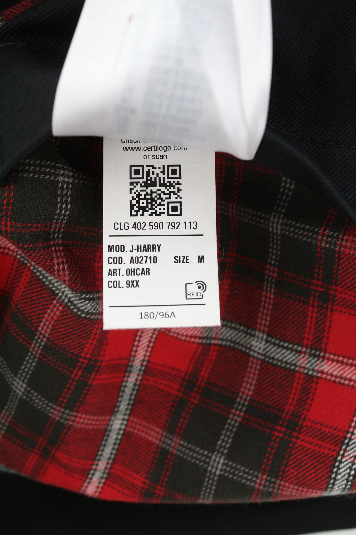 Diesel J-HARRY M Black Band Neck Plaid Lined Jacket 40032 Size US M / EU 48-50 / 2 - 14 Thumbnail