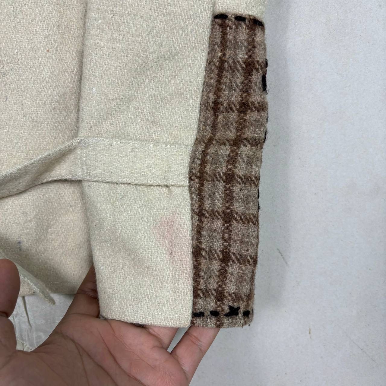 Handmade Vintage HYPE Patchwork Wool Vest L 90s Boho Art to Wear VG Size US L / EU 52-54 / 3 - 5 Thumbnail