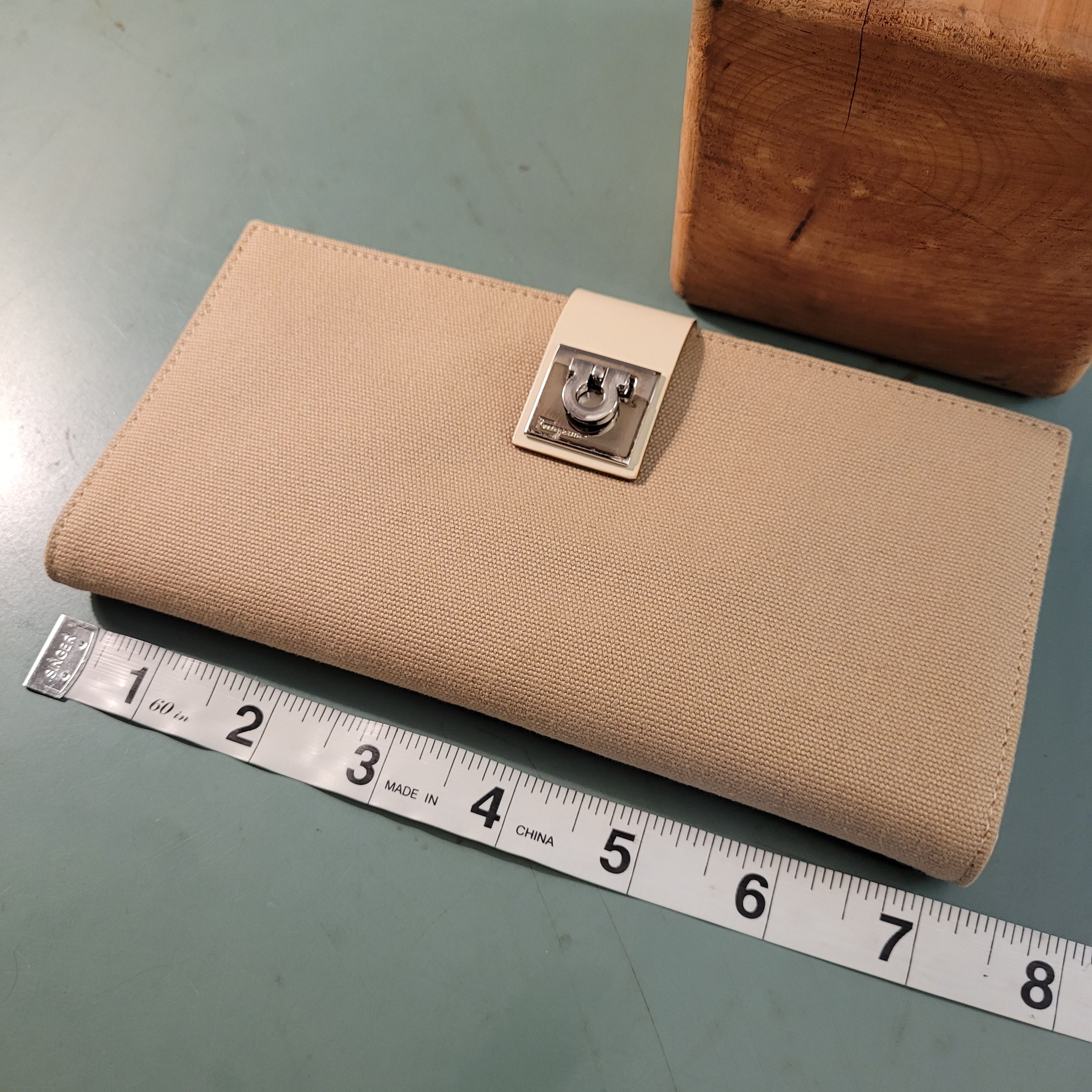 Salvatore Ferragamo Long Canvas and Leather Twist Logo Lock Wallet Size ONE SIZE - 15 Thumbnail