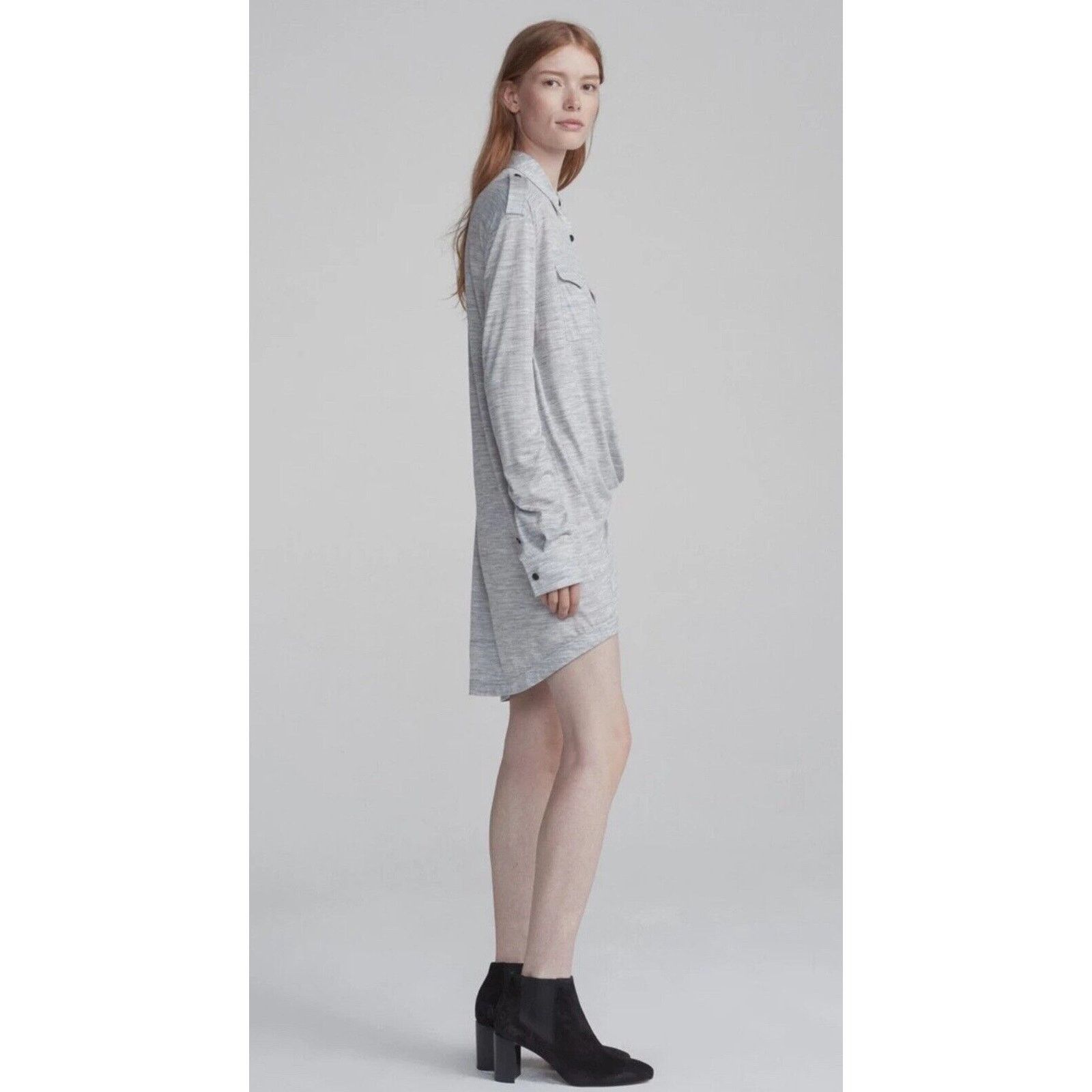 Rag & Bone Rag & Bone Layton Long Sleeve Grey Shirt Dress Size M New Size M / US 6-8 / IT 42-44 - 2 Thumbnail