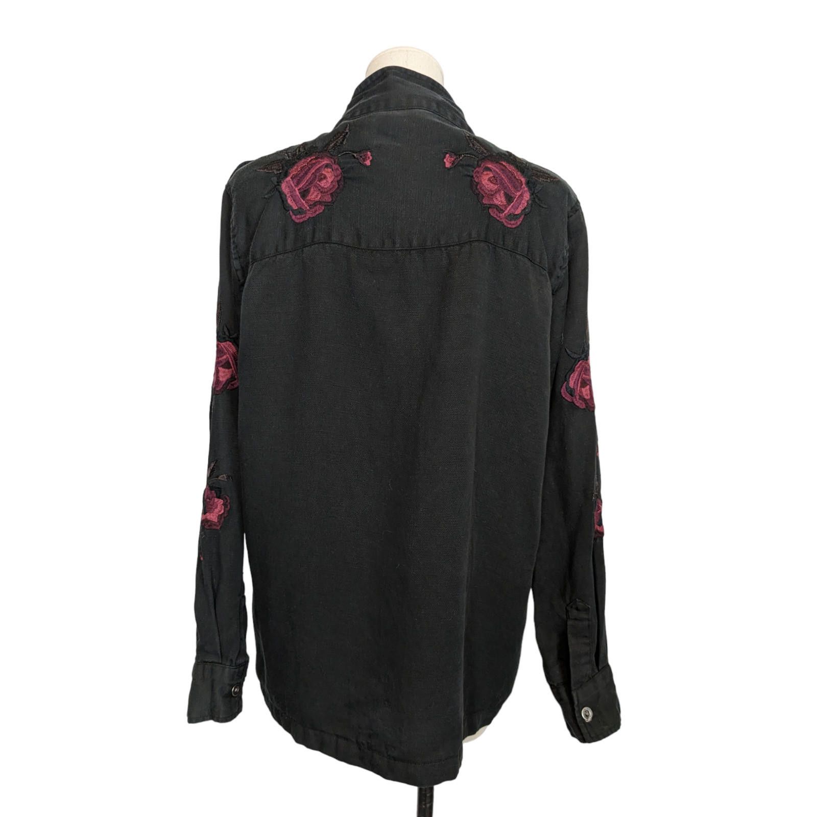 Rails Rails Elliot Floral Embroidered Shirt Jacket Black Small Size S / US 4 / IT 40 - 4 Thumbnail